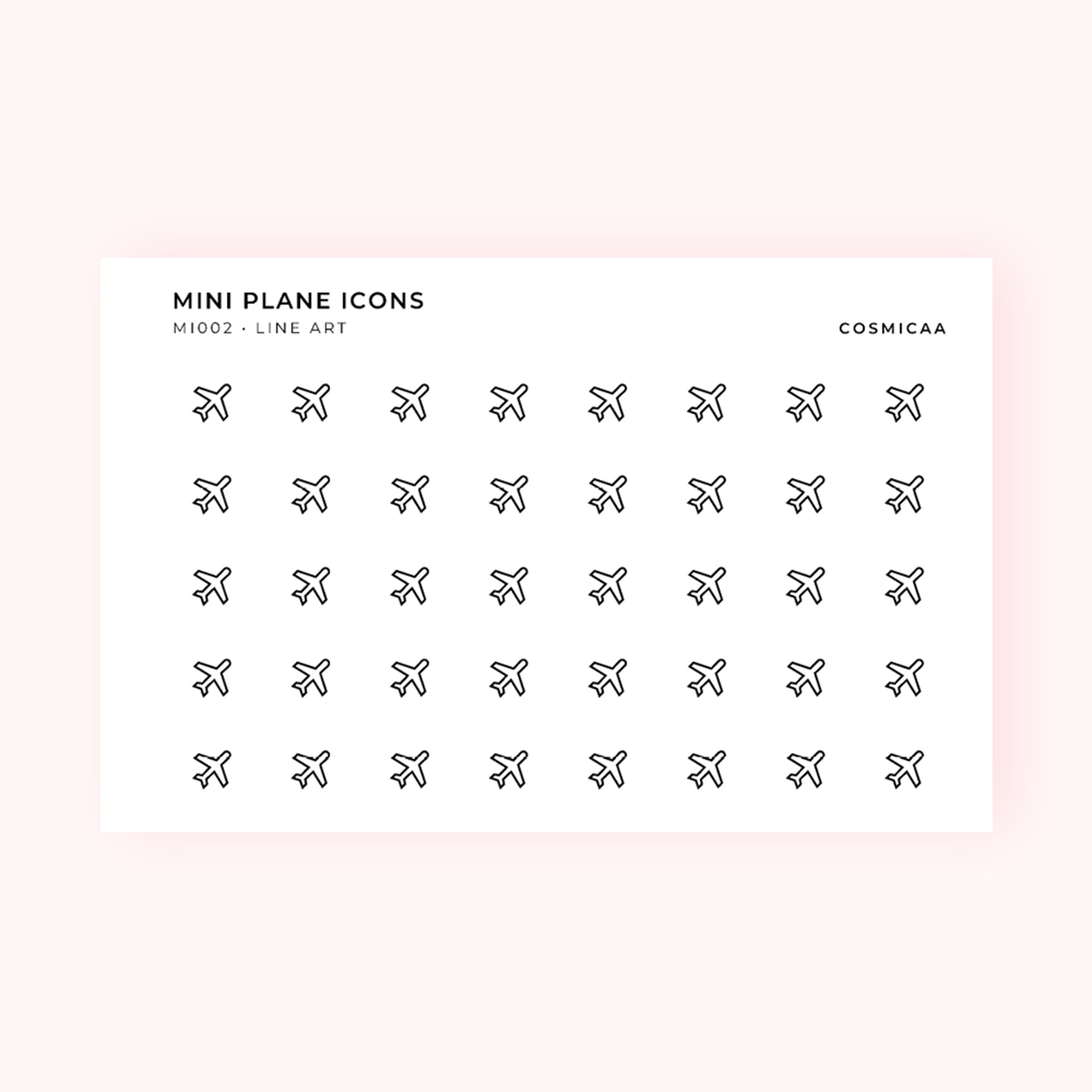 Mini Plane Icons - Planner stickers