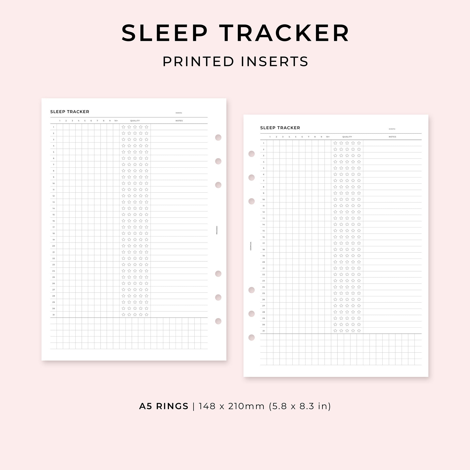 PI015 - Sleep Tracker - Printed inserts