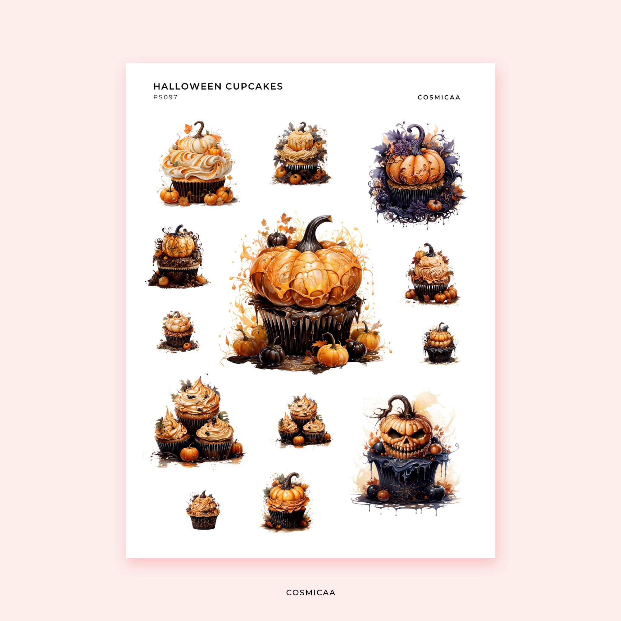 Halloween Cupcakes - Planner Stickers