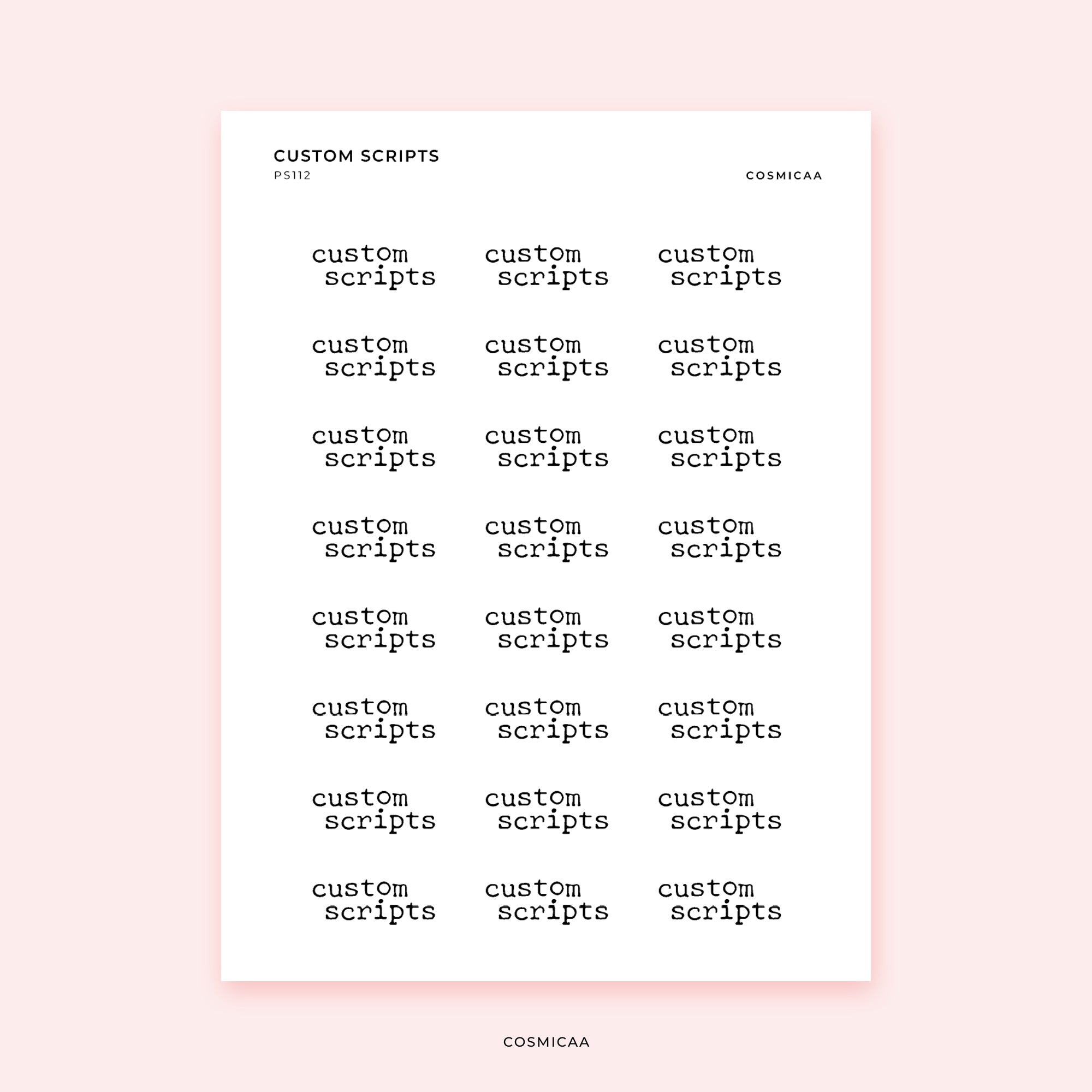 Custom scripts - Planner stickers