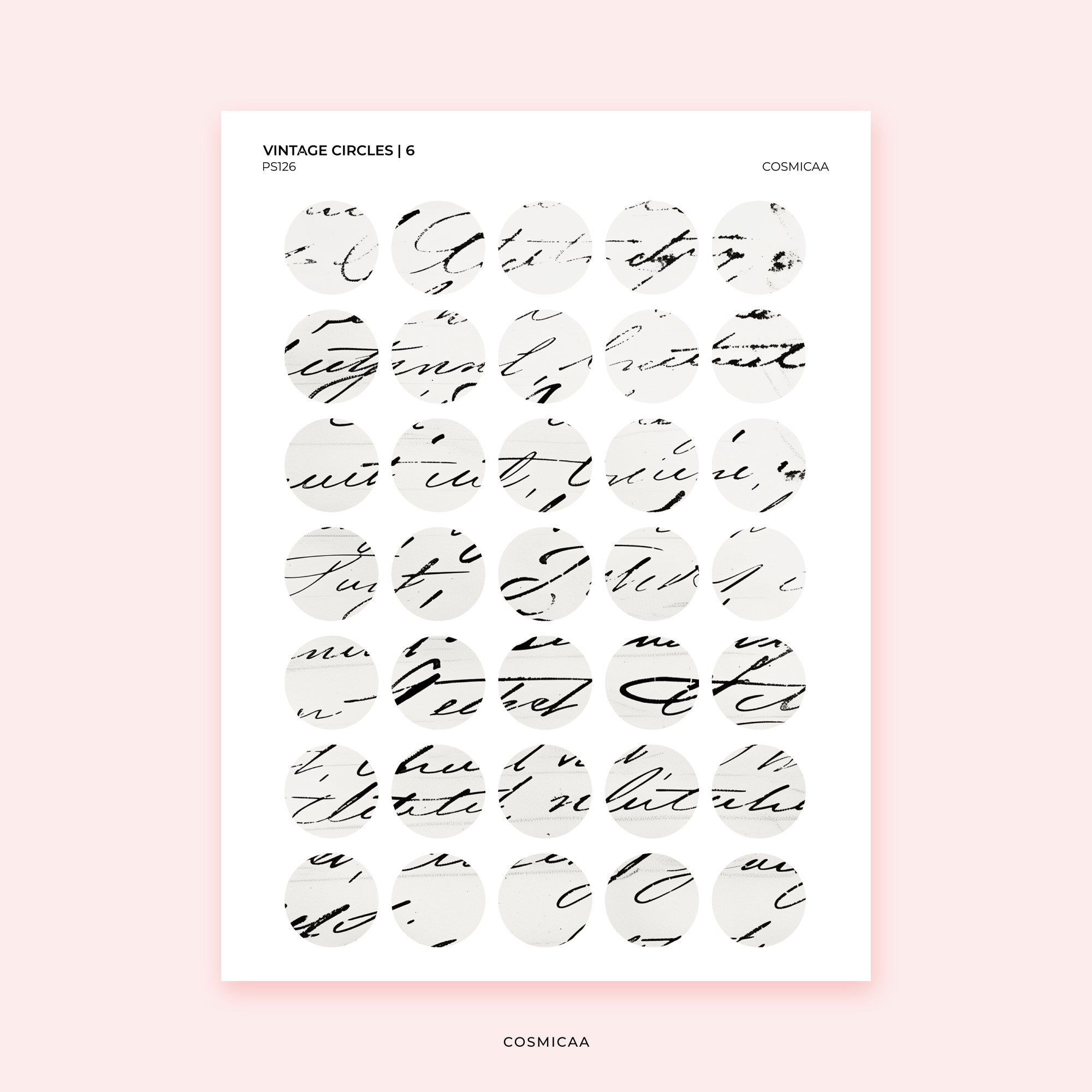 Vintage Circles - Planner Stickers