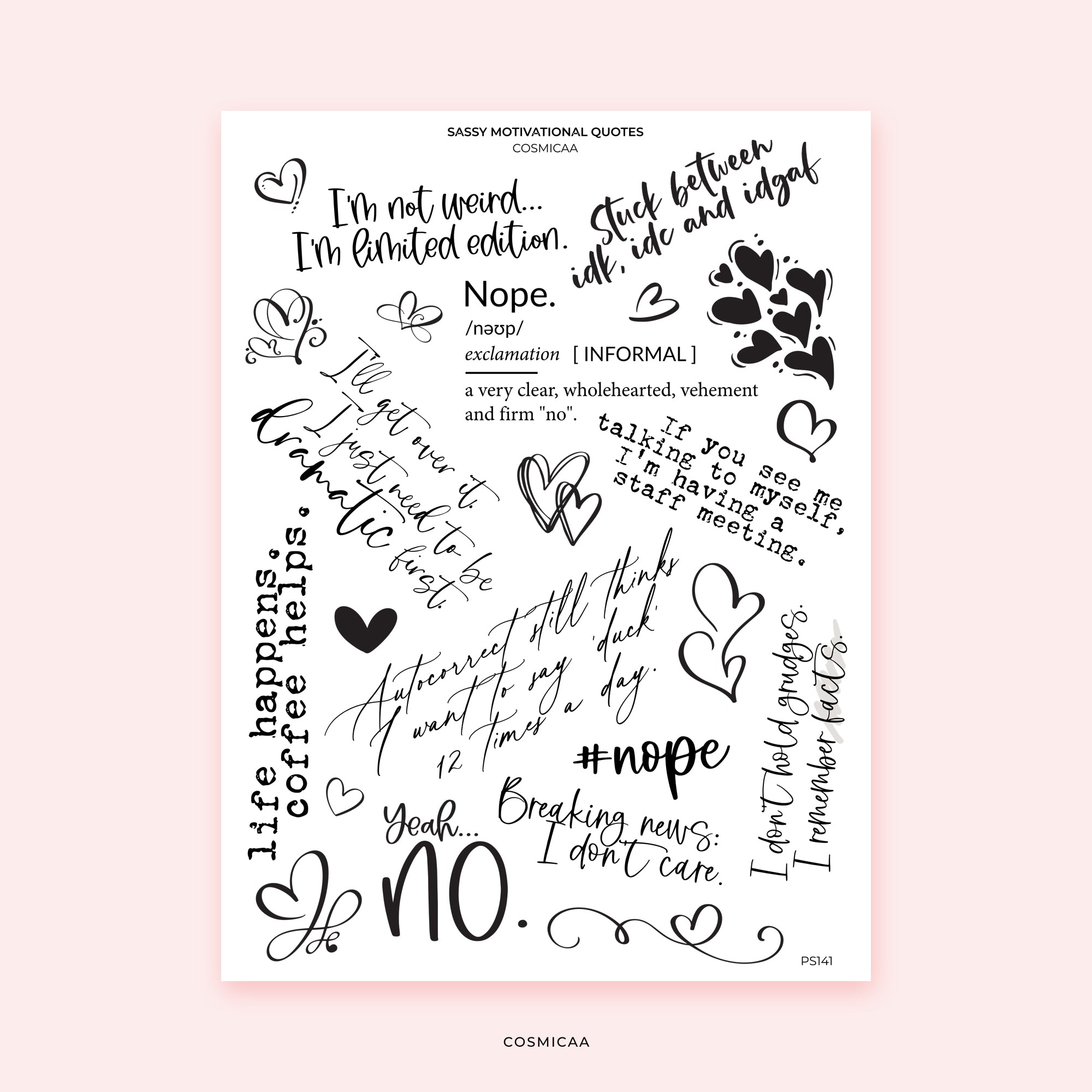 Sassy motivational quotes - Planner stickers