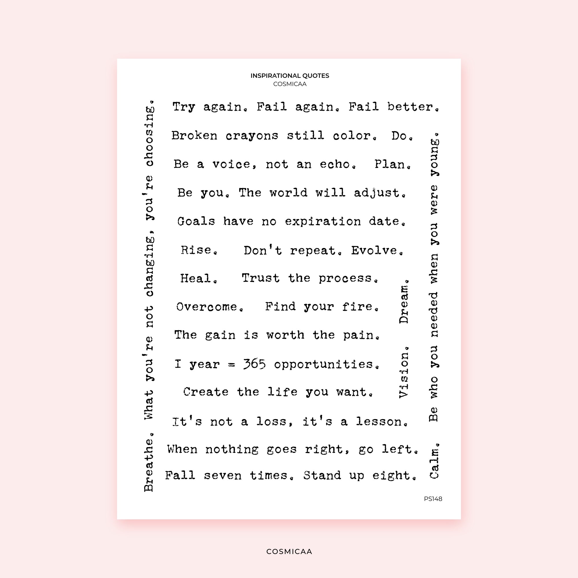 Inspirational quotes - Planner stickers