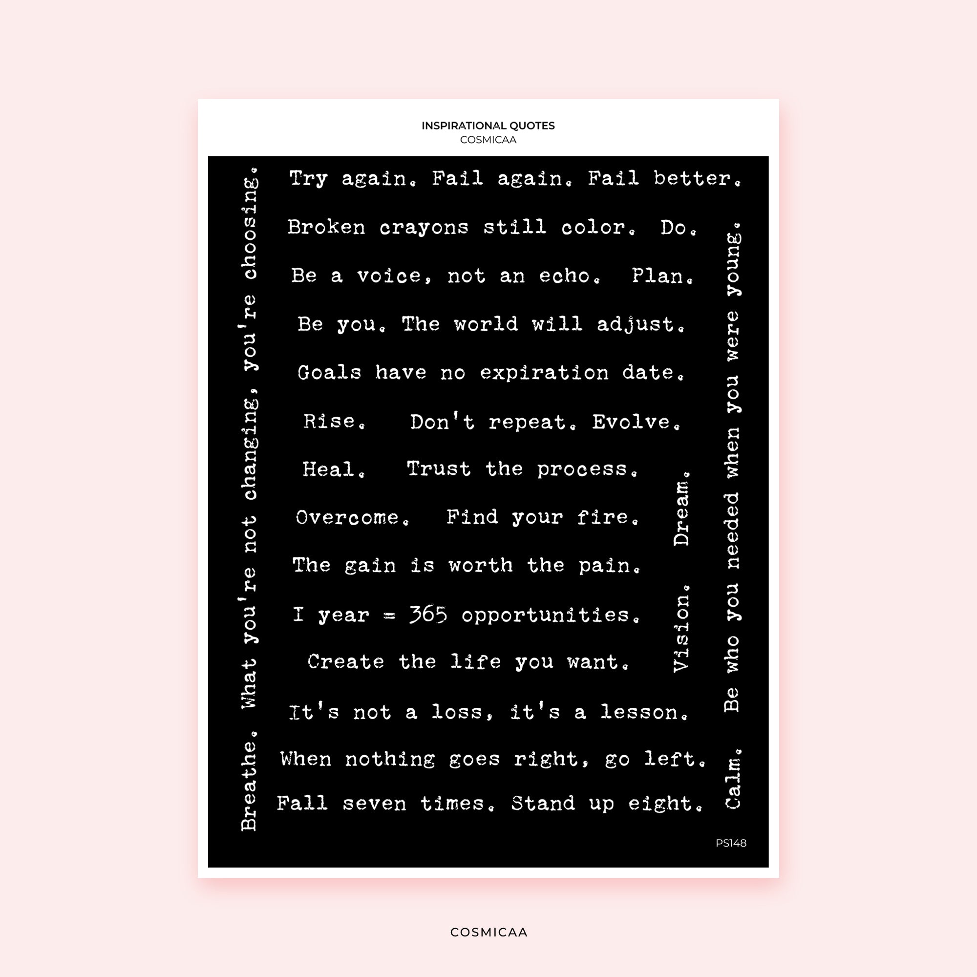 Inspirational quotes - Planner stickers