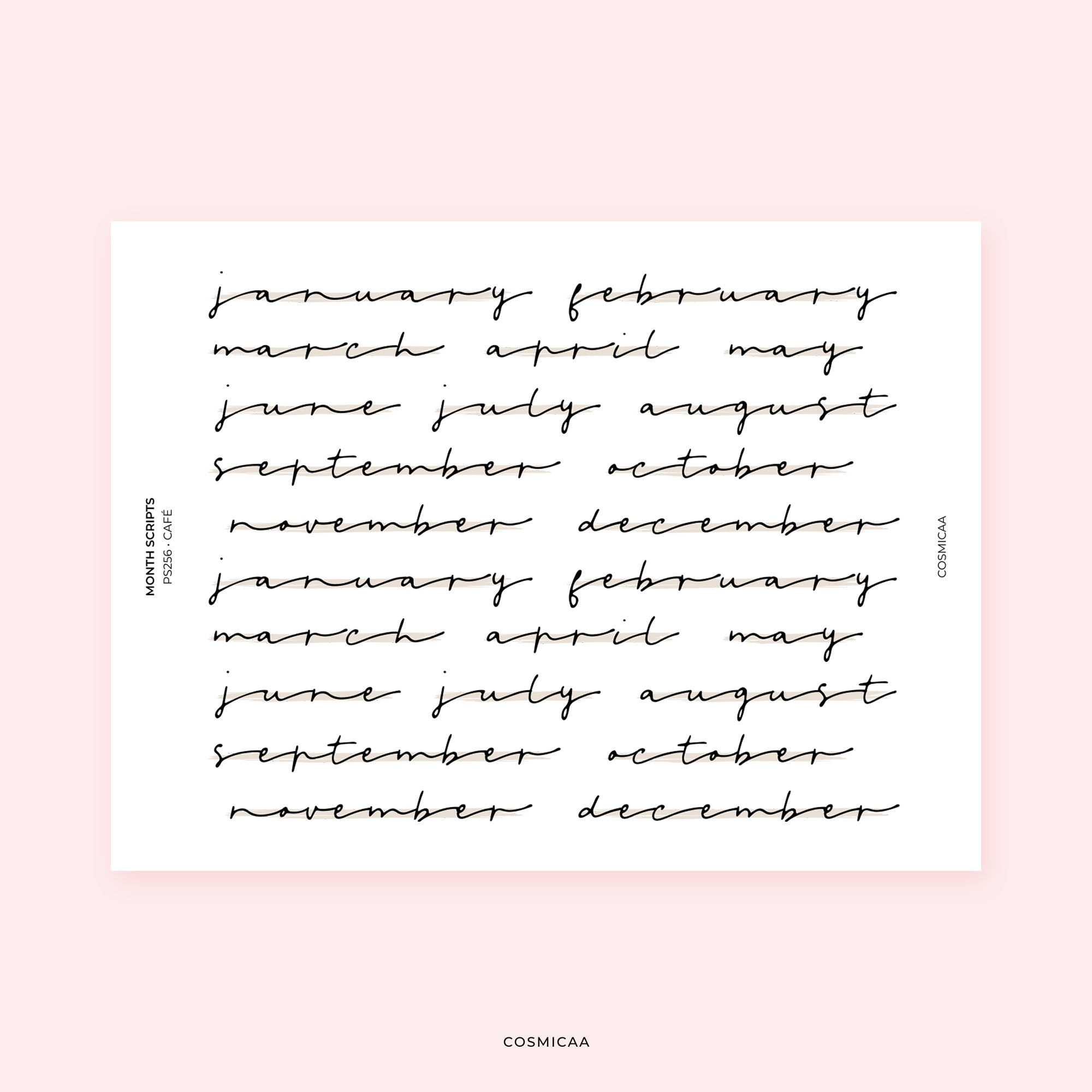 Month Scripts (s) - Stickers