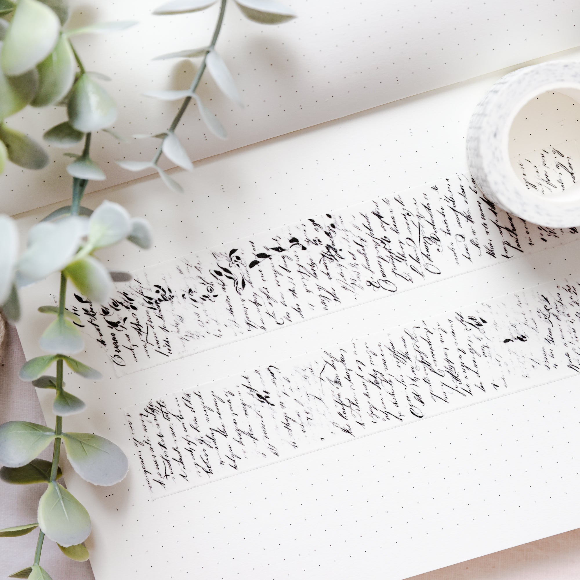 WT001 - Vintage Text Overlay (30 mm) - Washi Tape