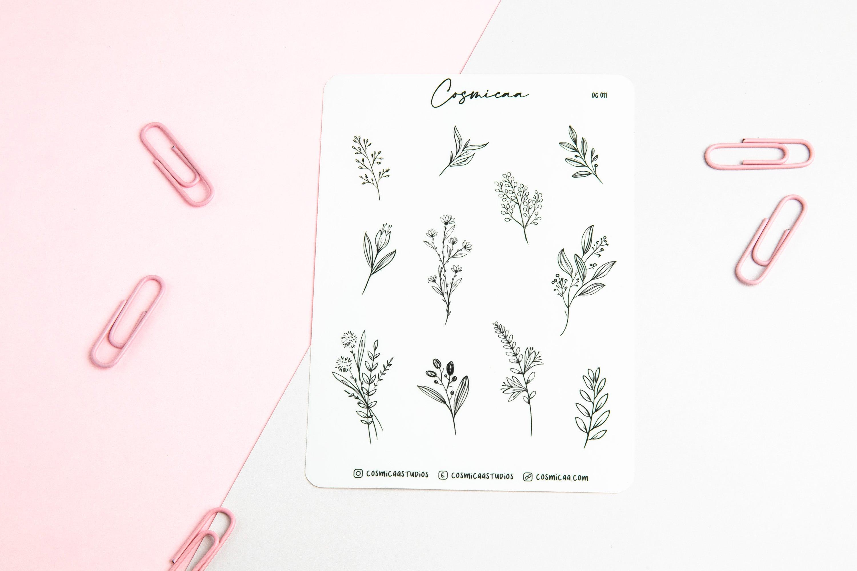 Floral Stickers - Planner Stickers - Cosmicaa