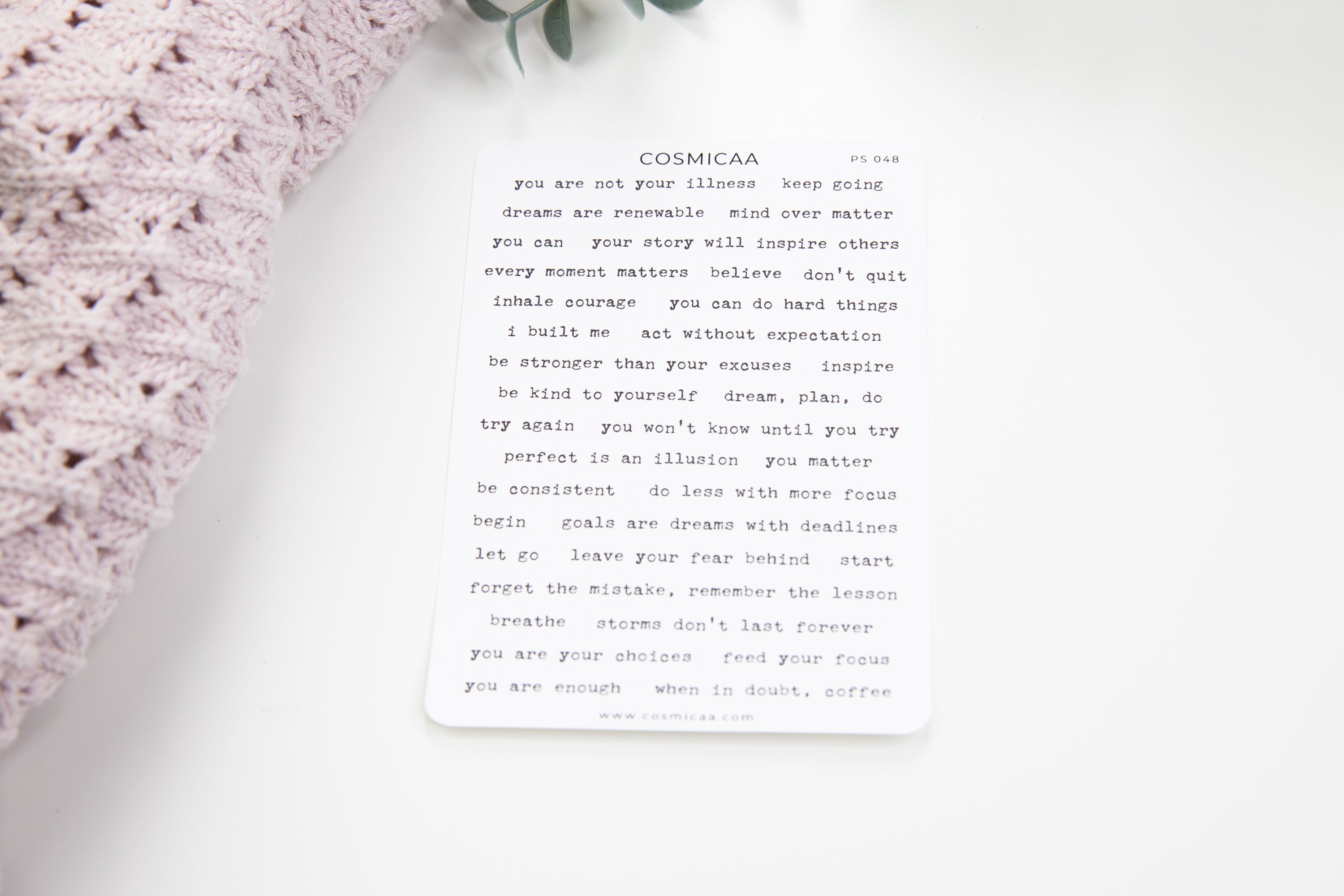 Affirmations & Motivational Quotes - Planner stickers