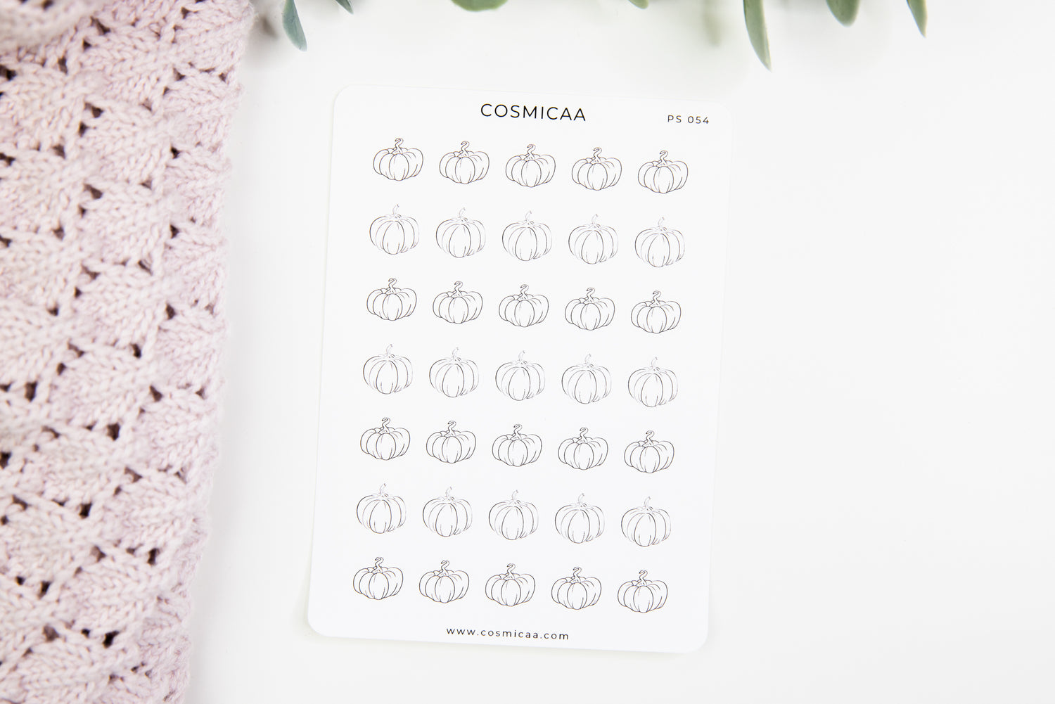 Line Art Pumpkins - Planner stickers