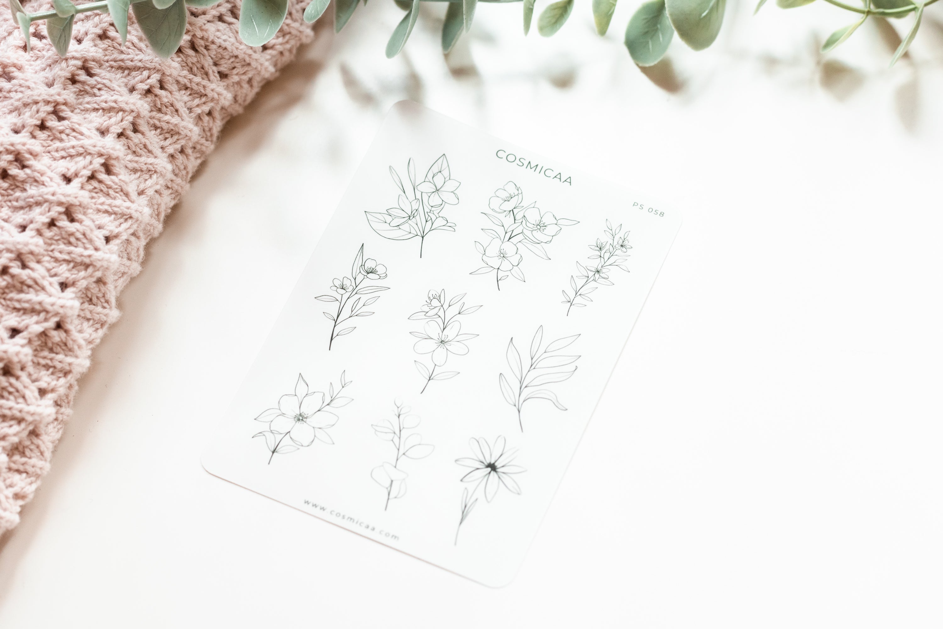 Line Art Flowers - Planner Stickers