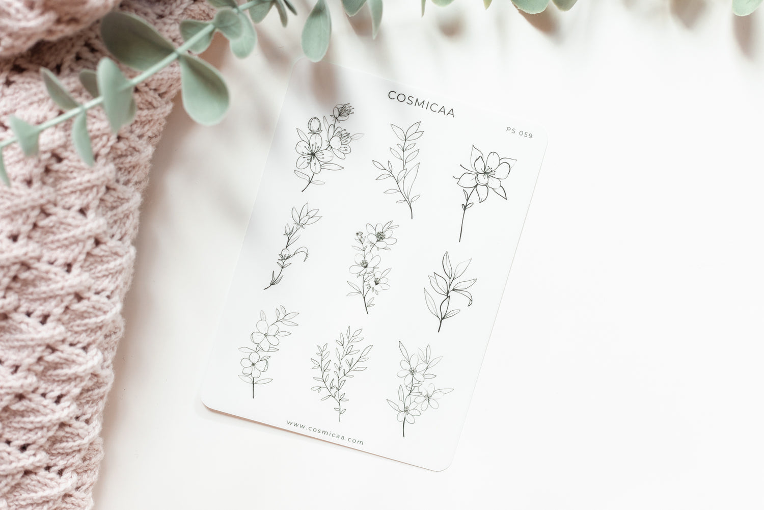 Line Art Flowers - Planner Stickers