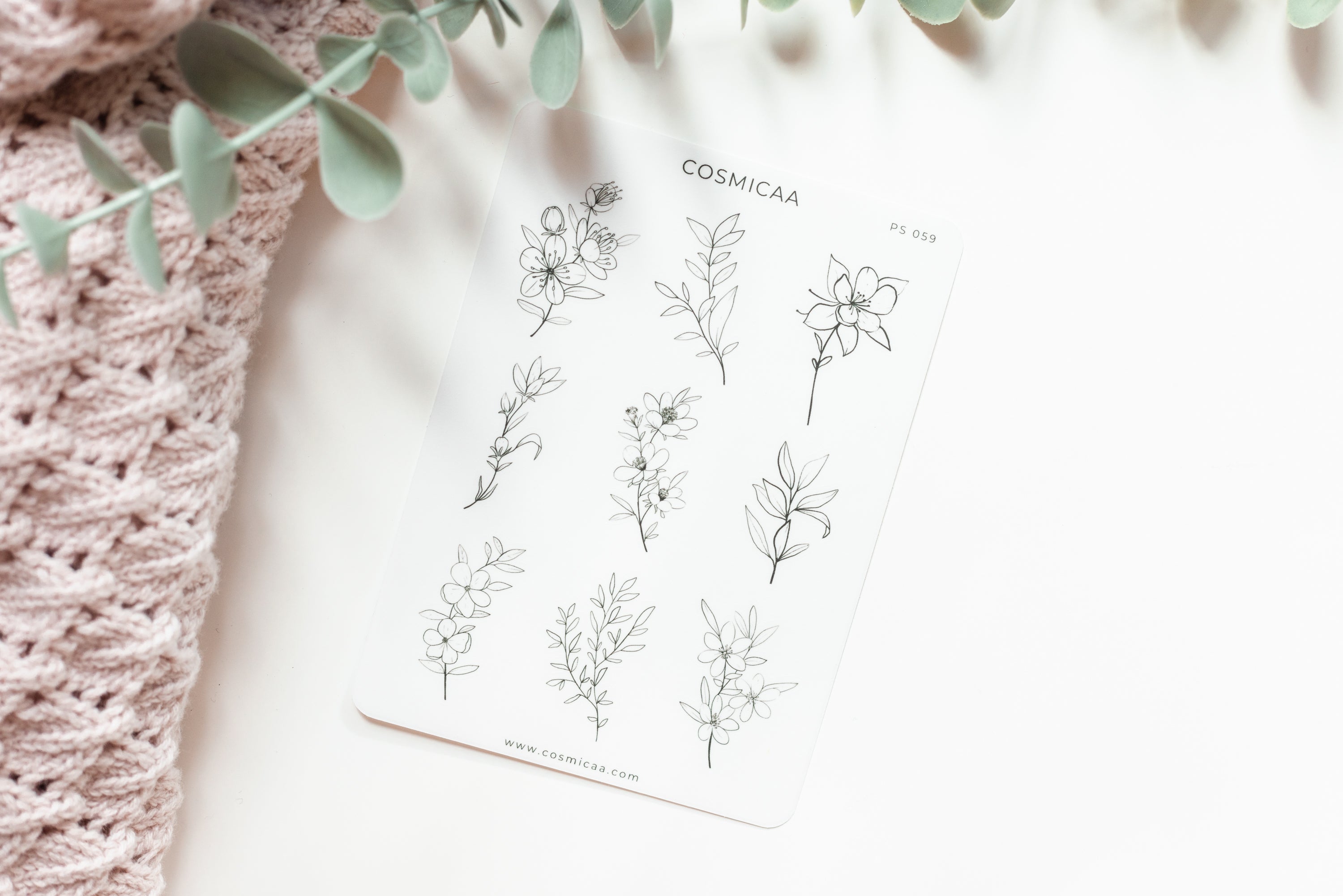Line Art Flowers - Planner Stickers