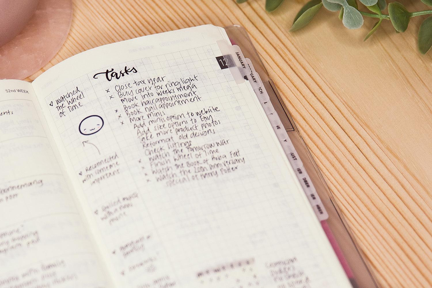 Vellum Monthly Tabs - Planner tabs - Cosmicaa