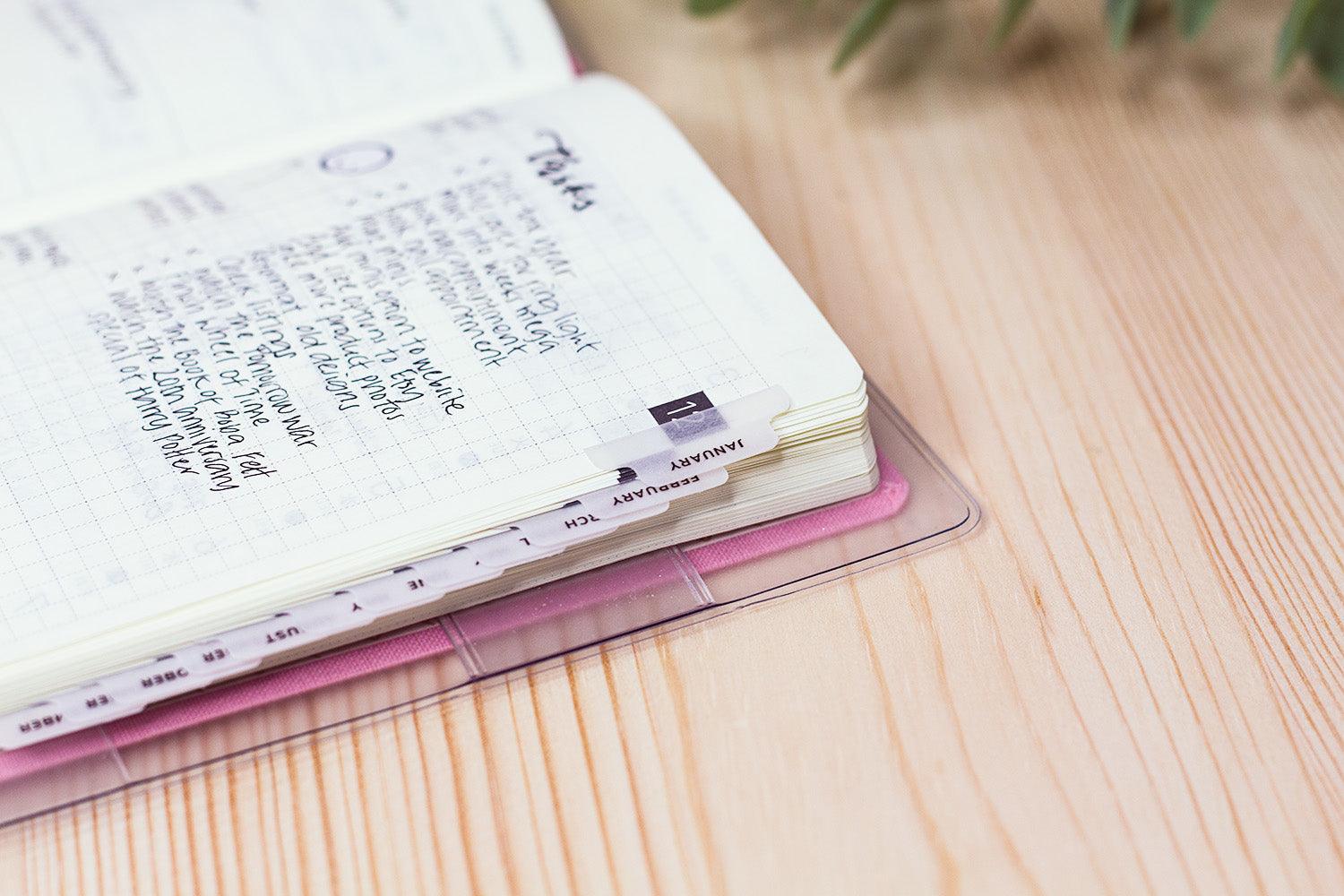 Vellum Monthly Tabs - Planner tabs - Cosmicaa