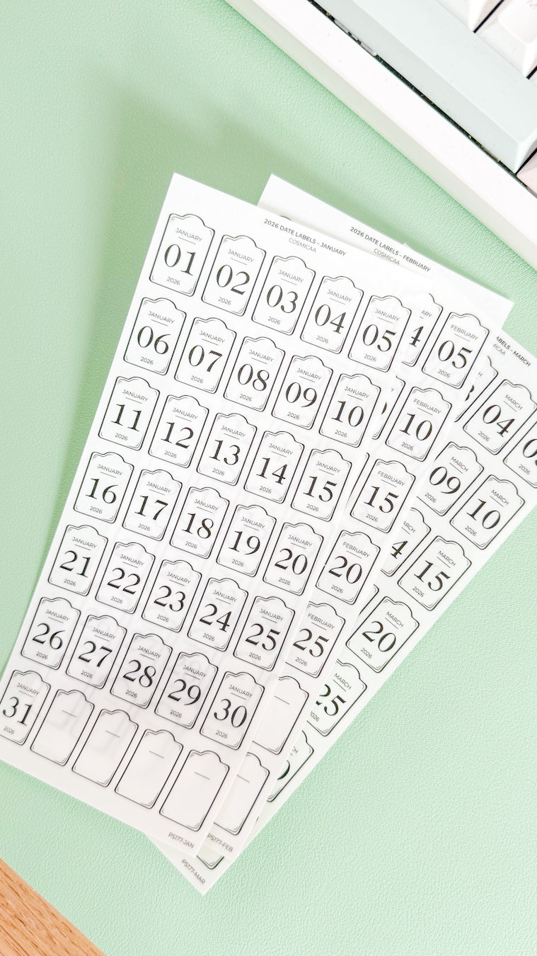 Date Labels - Vertical - Planner Stickers