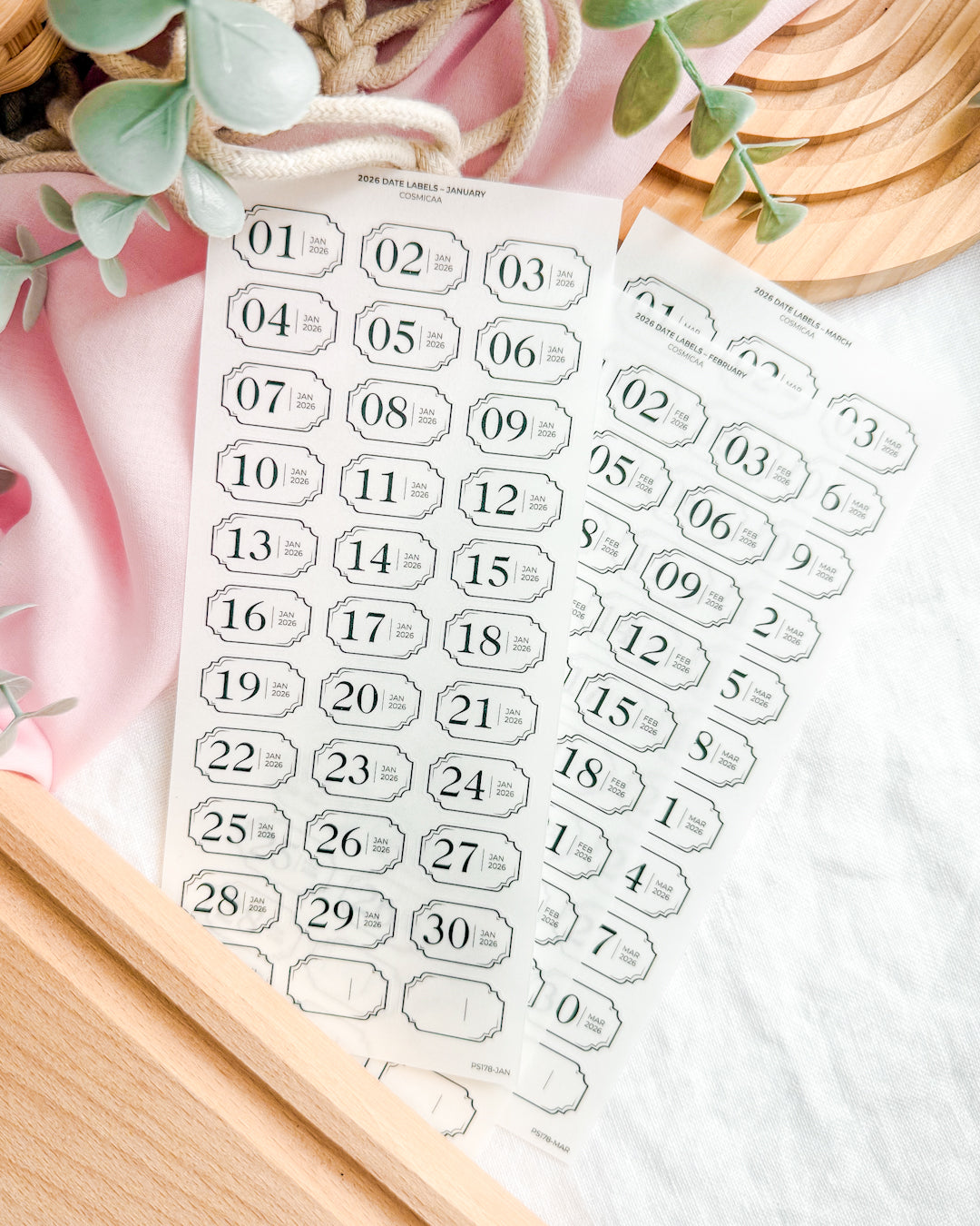 2026 Date Labels - Horizontal - Planner Stickers