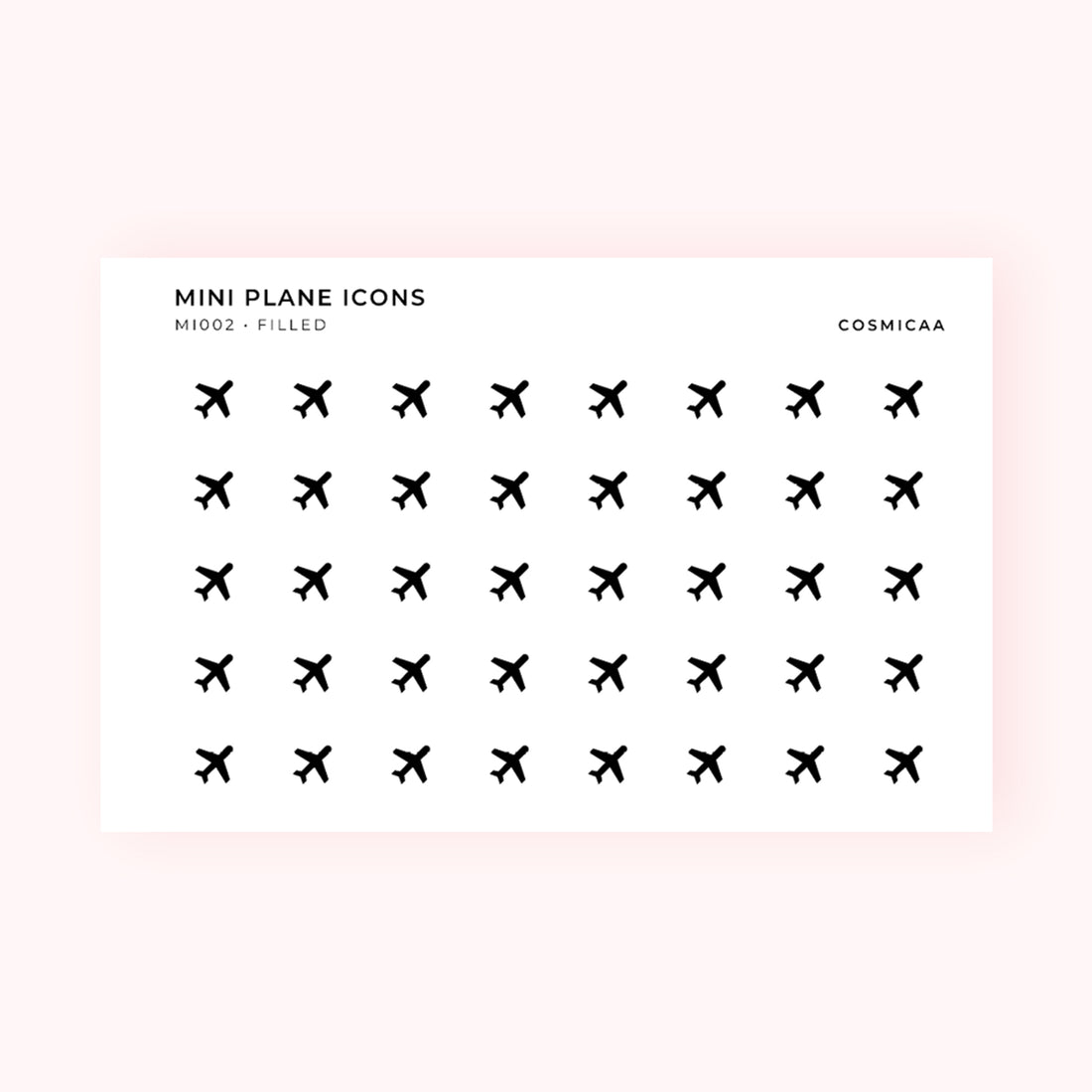 Mini Plane Icons - Planner stickers