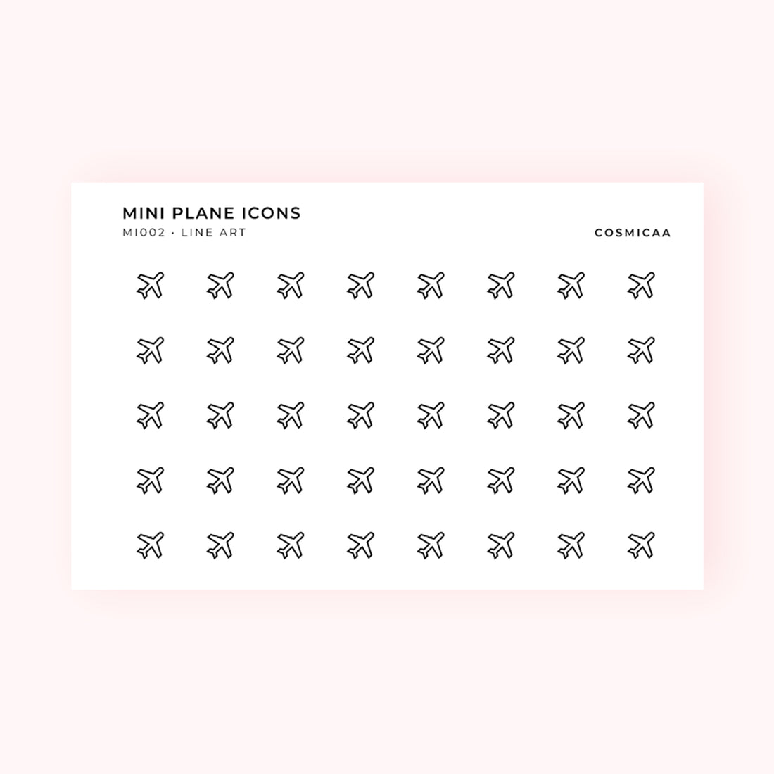 Mini Plane Icons - Planner stickers