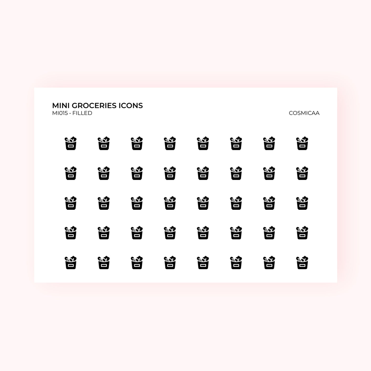 Mini Groceries Icons - Planner stickers