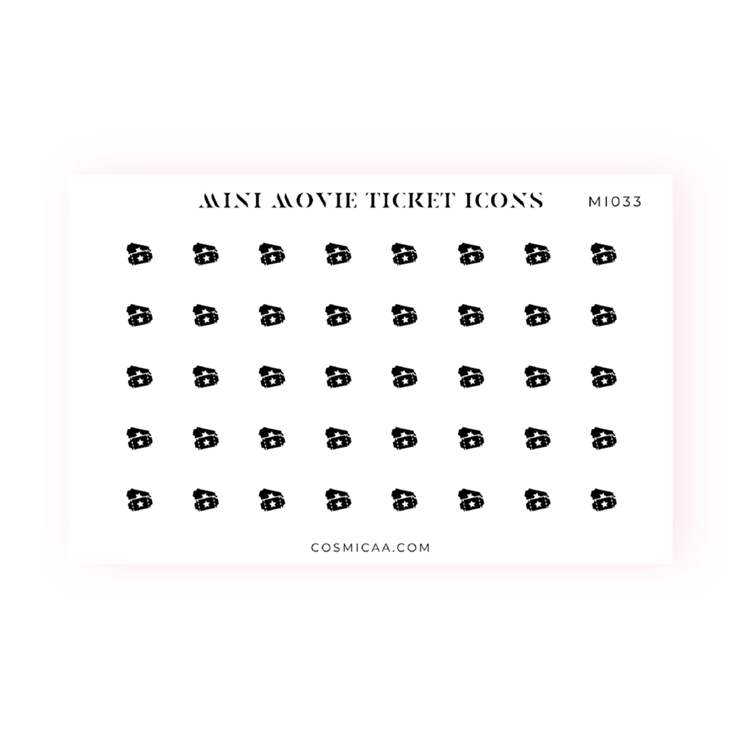 Mini Movie Ticket Icons - Planner stickers