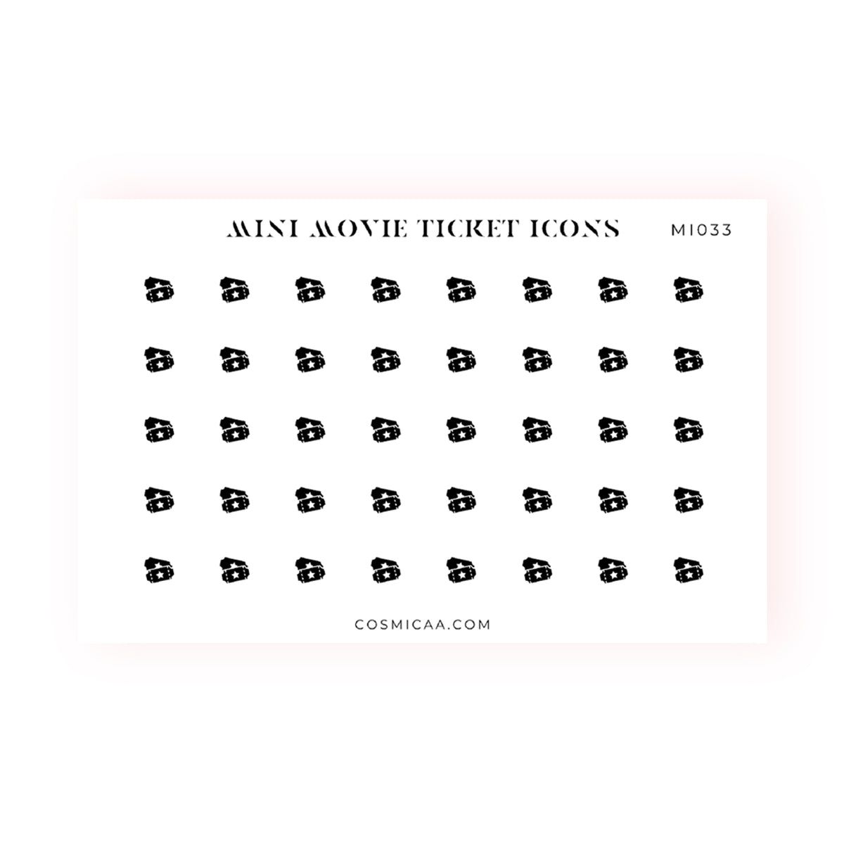 Mini Movie Ticket Icons - Planner stickers