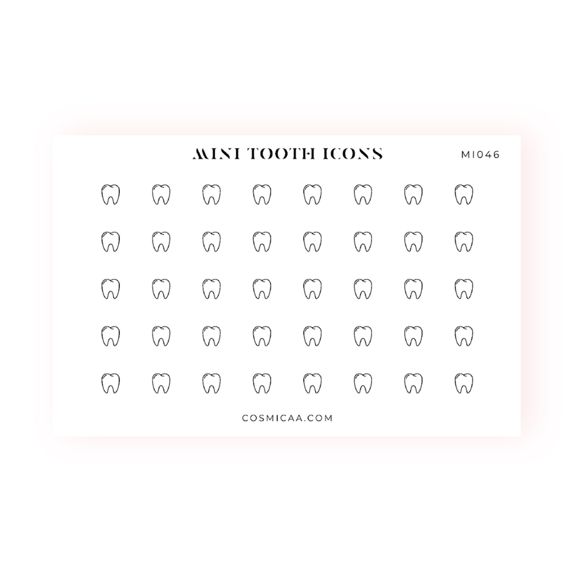 Mini Tooth Icons - Planner stickers