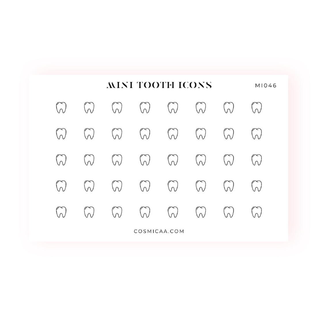 Mini Tooth Icons - Planner stickers