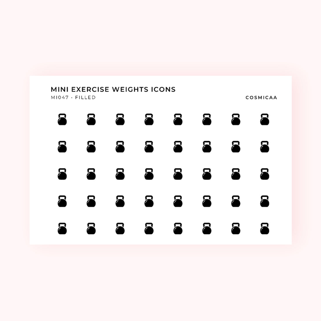 Mini Exercise Weights Icons - Planner stickers