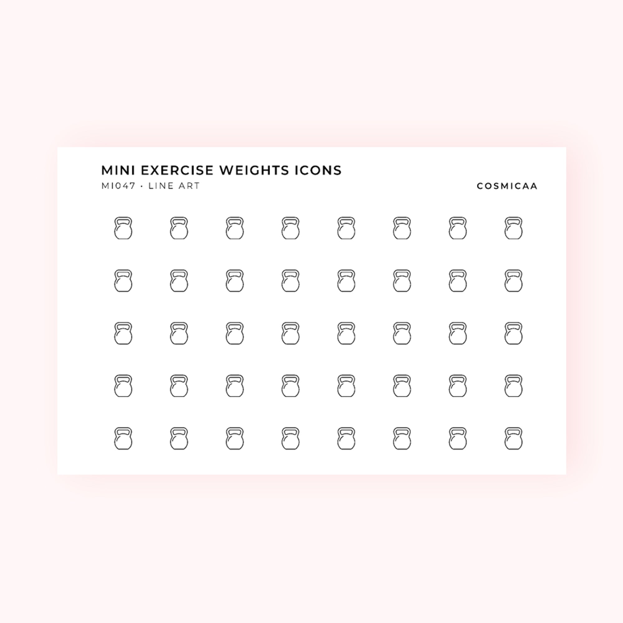 Mini Exercise Weights Icons - Planner stickers