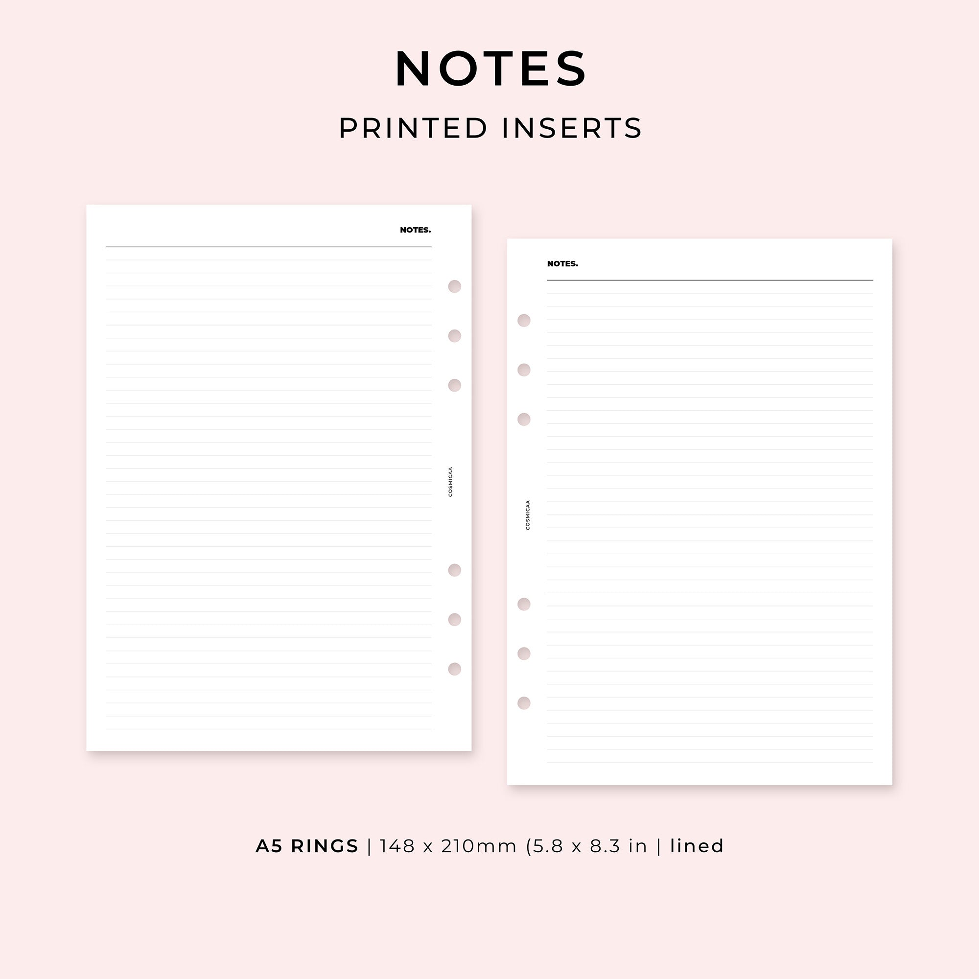 PI001 - Notes - Printed inserts