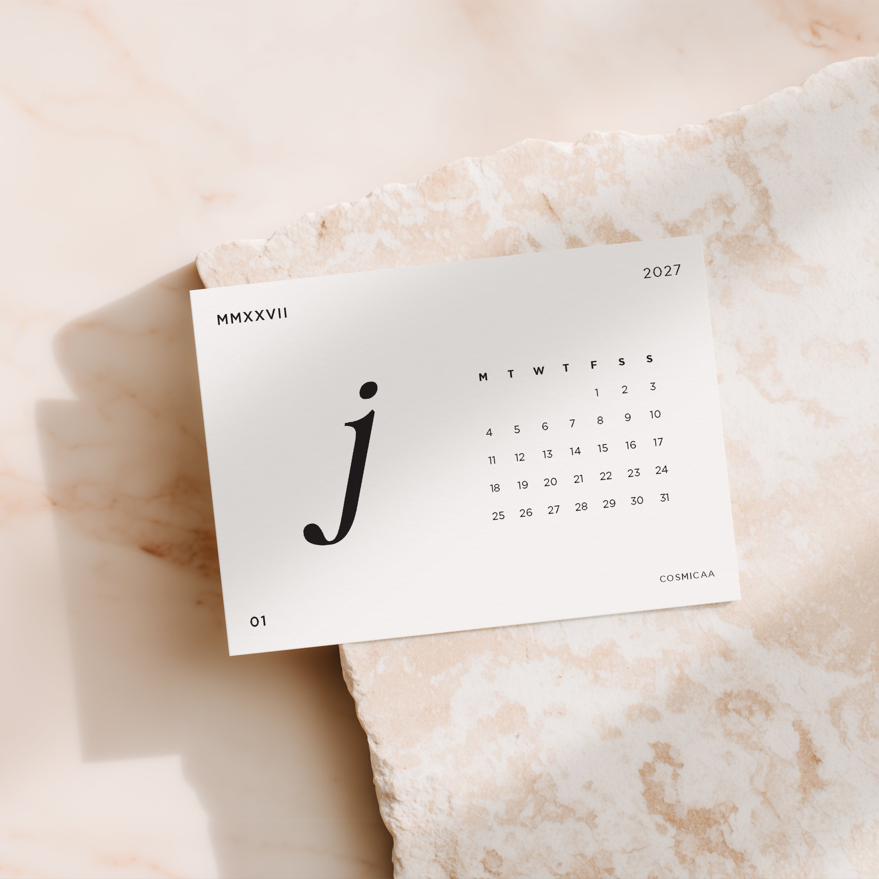 PC013 - 2027 Monthly Calendar Cards - Planner card