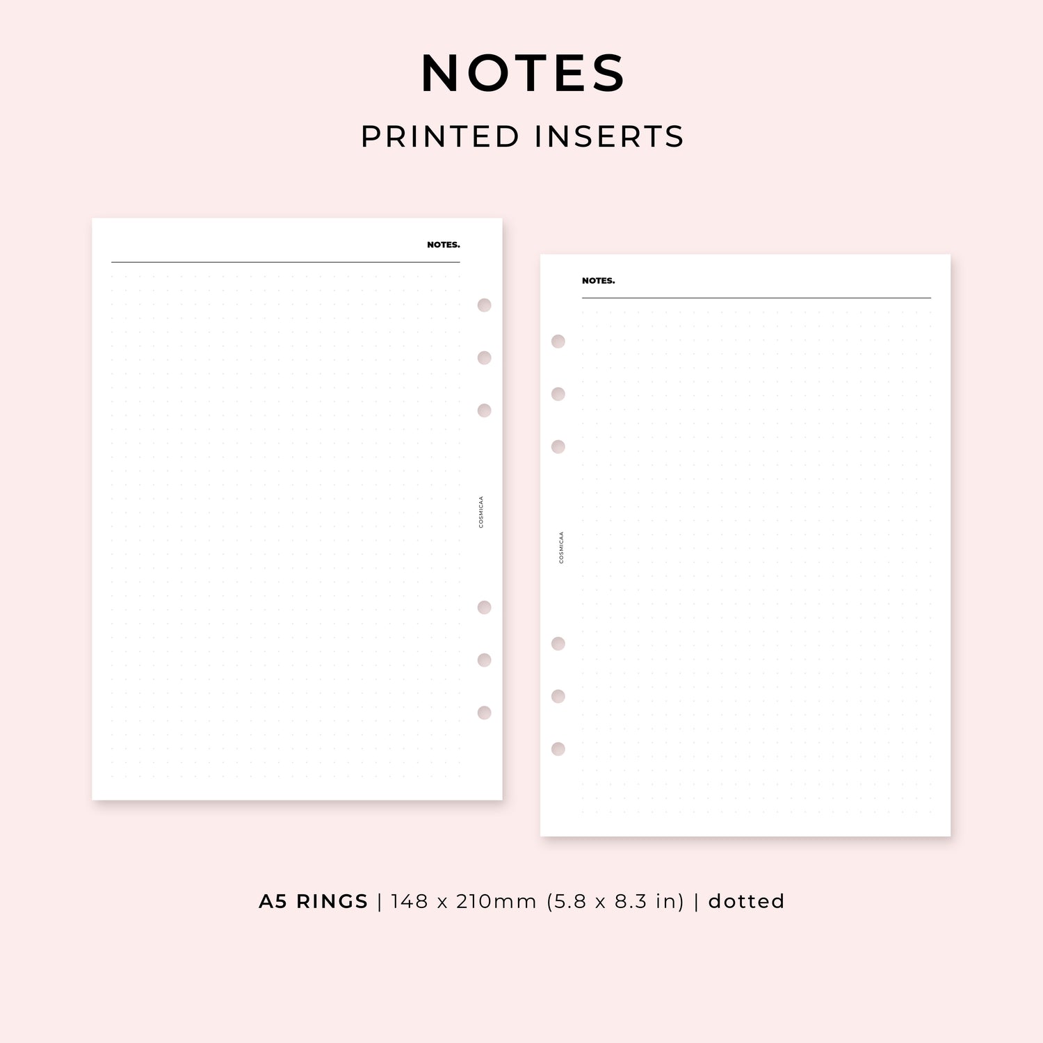 Notes - Printed planner inserts