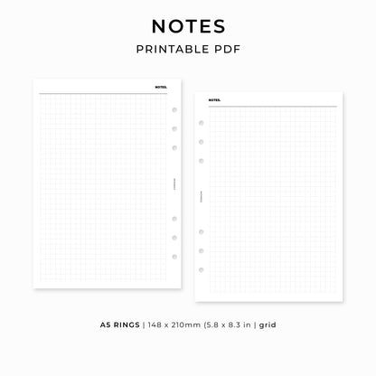 Notes - Printable inserts