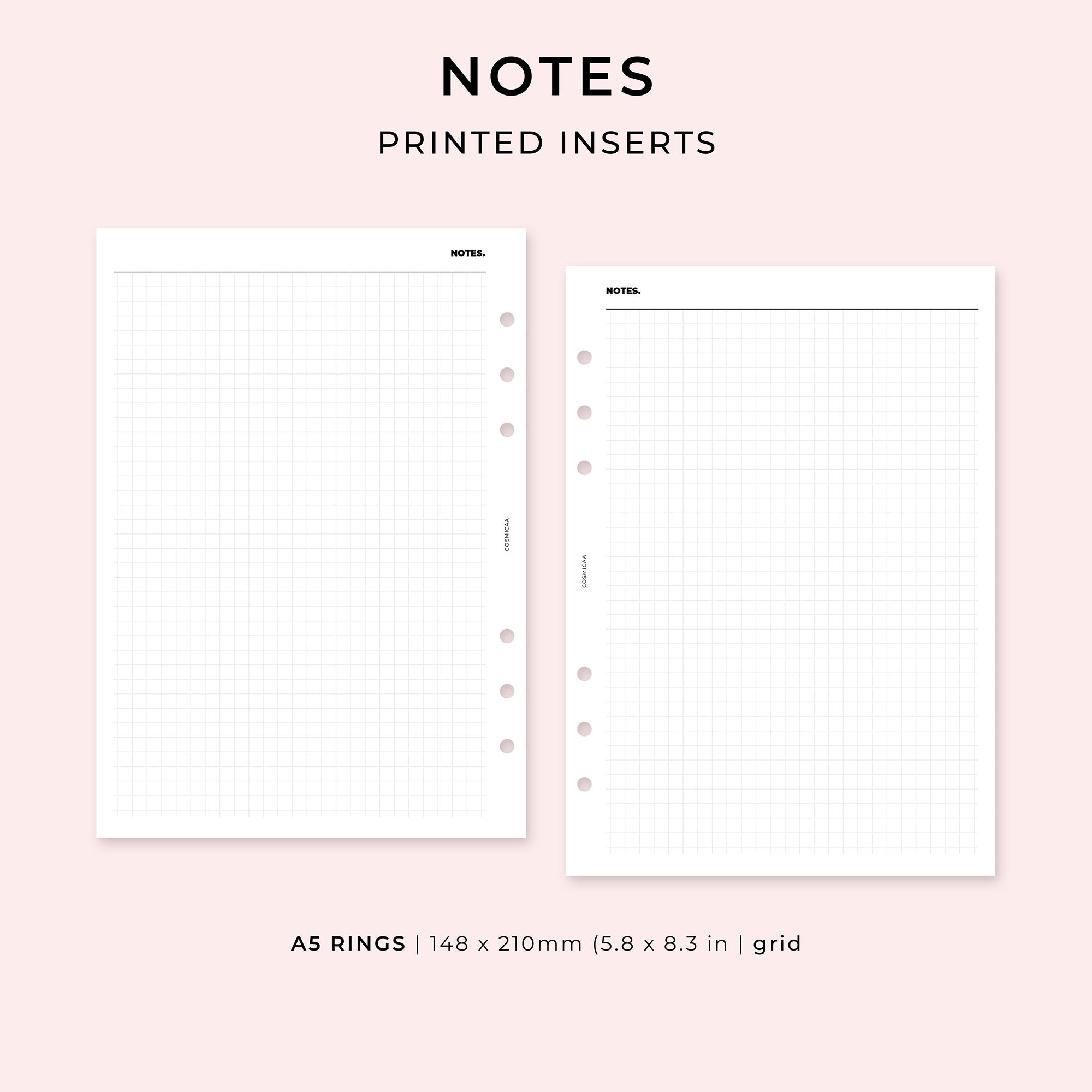 Notes - Printed planner inserts