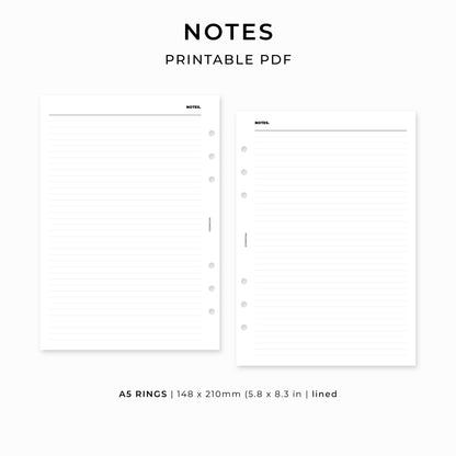 Notes - Printable inserts