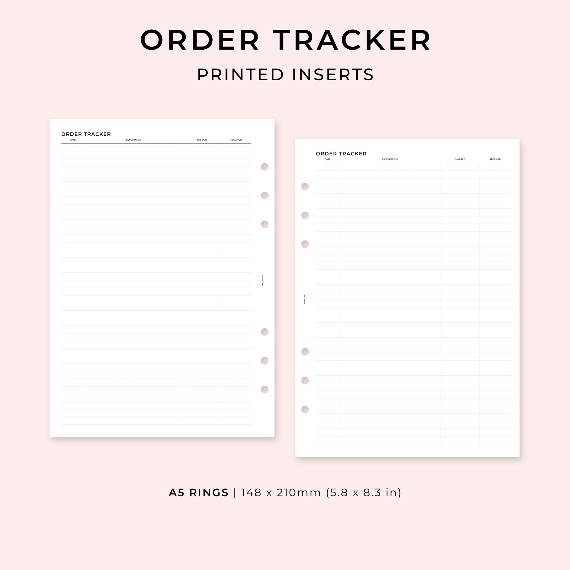 PI004 - Order Tracker - Printed inserts