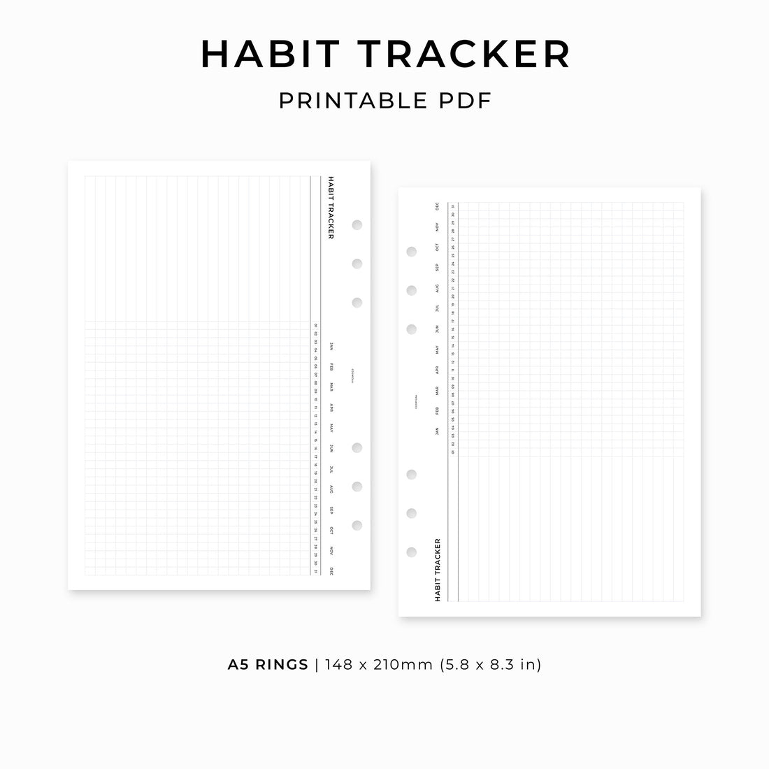 Habit Tracker - Printable inserts