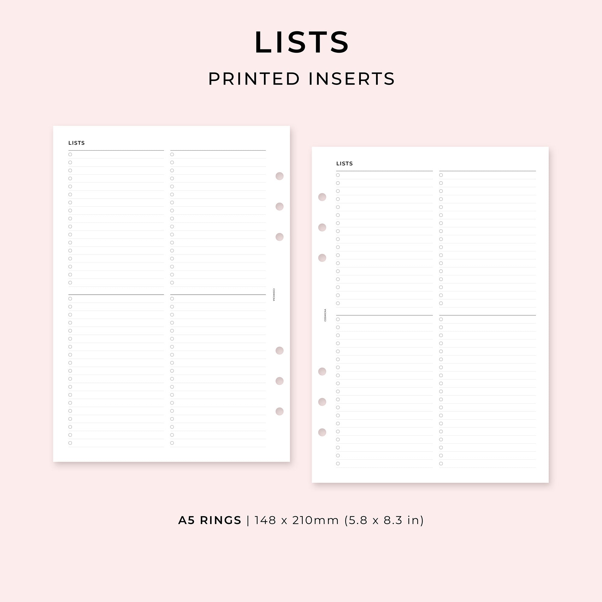 PI007 - Lists - Printed inserts