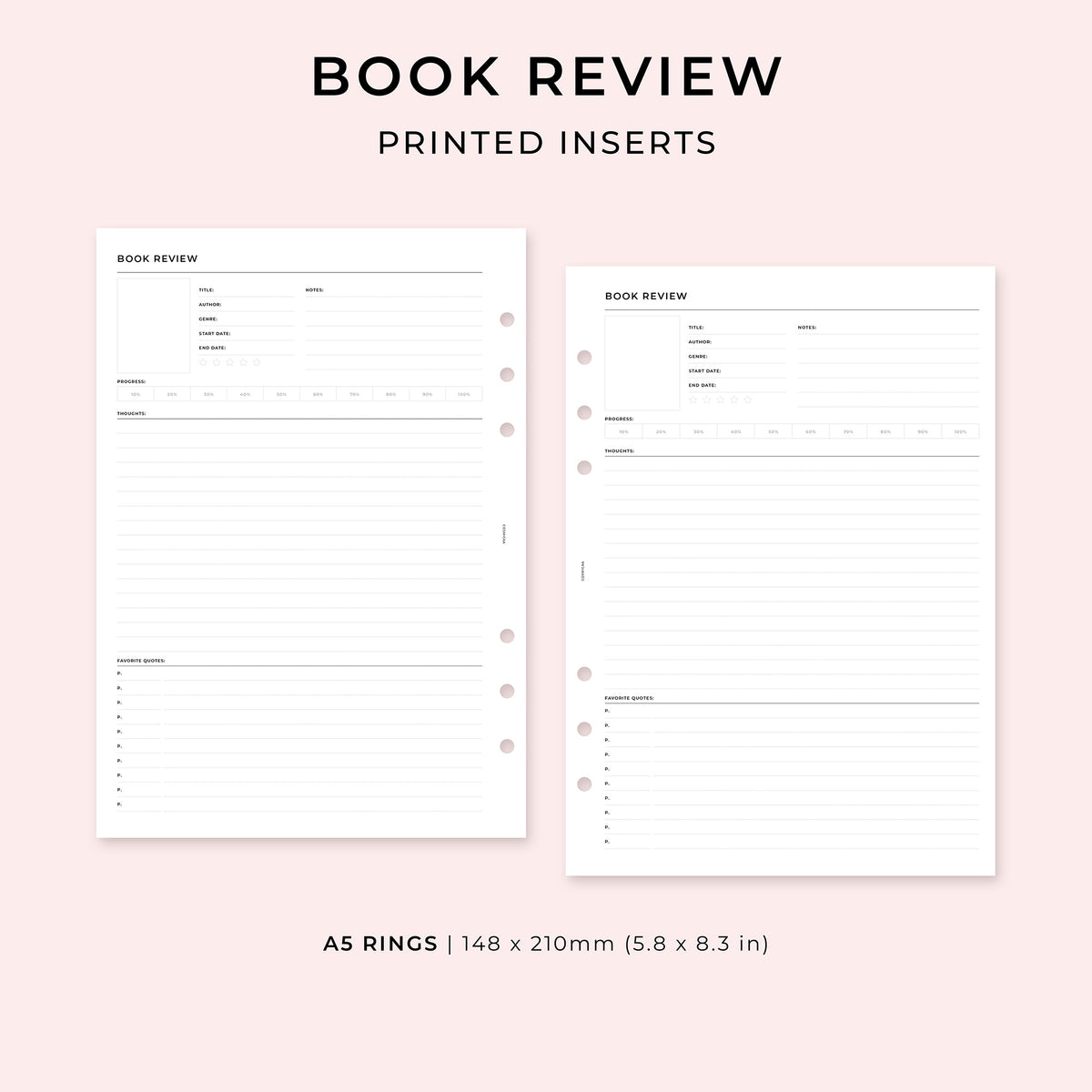 Book Insert Examples PI011 - Book Review - Printed inserts – Cosmicaa