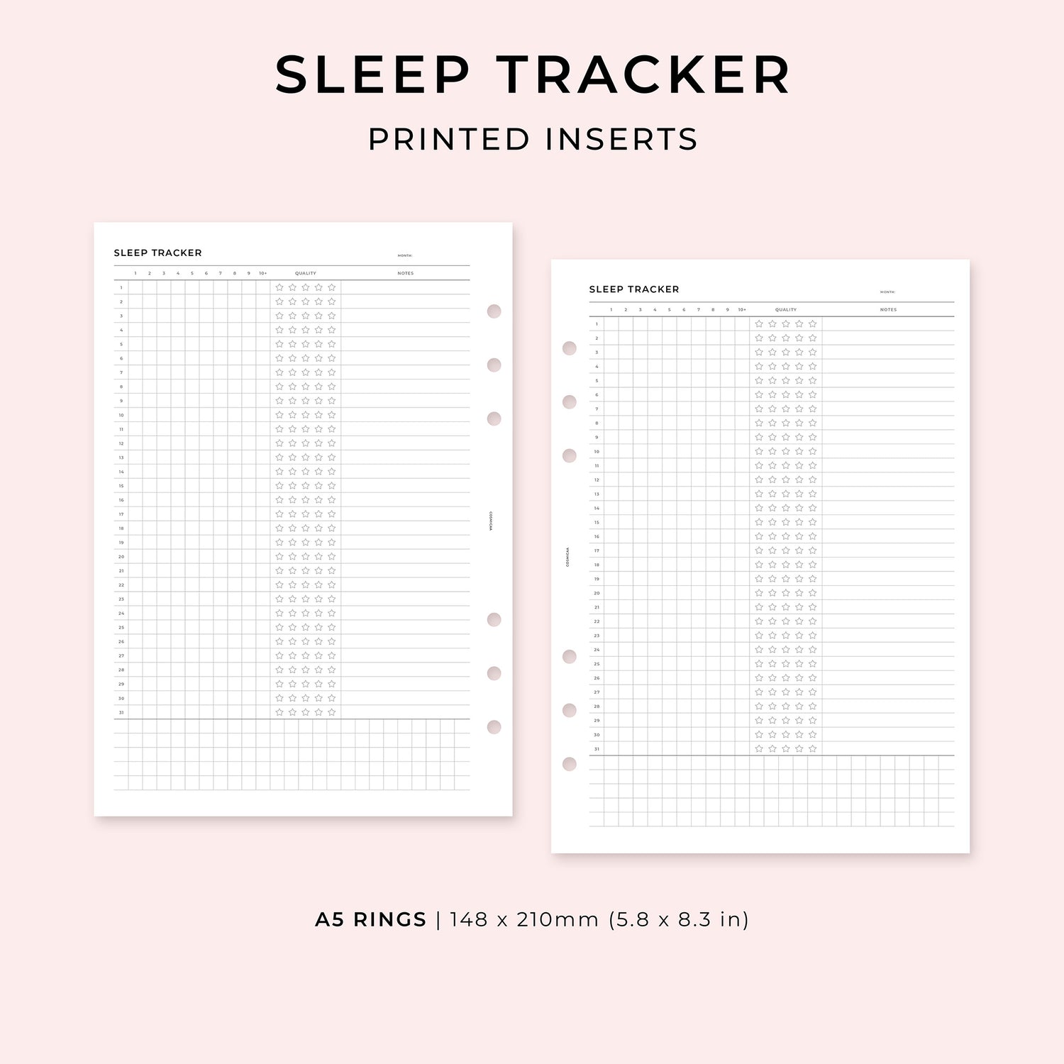 PI015 - Sleep Tracker - Printed inserts