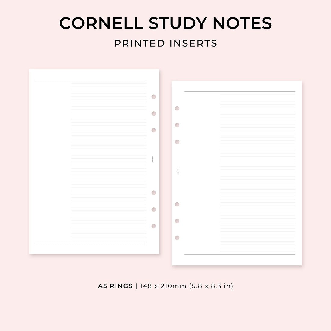 PI026 - Cornell Study Notes - Printed inserts