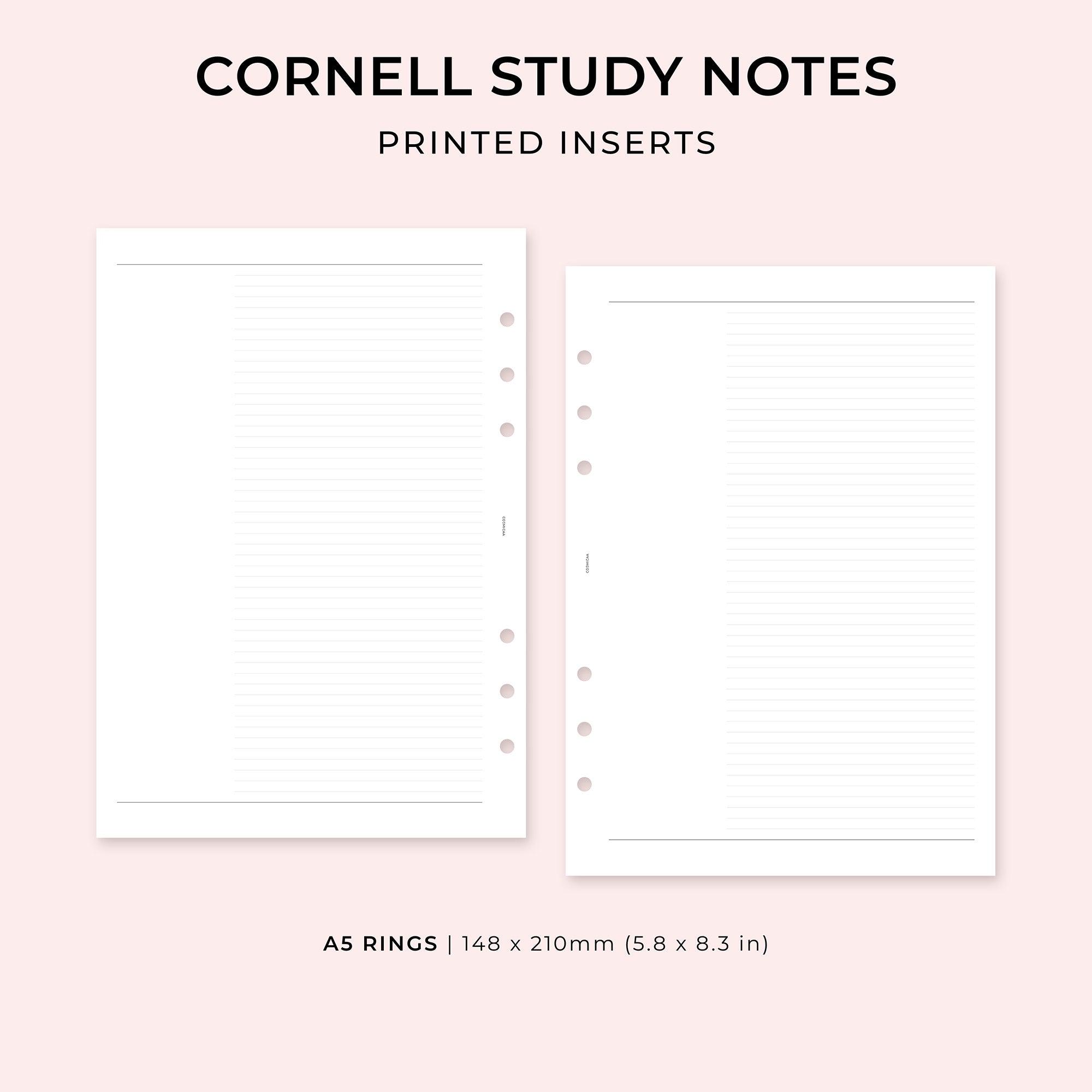 PI026 - Cornell Study Notes - Printed inserts
