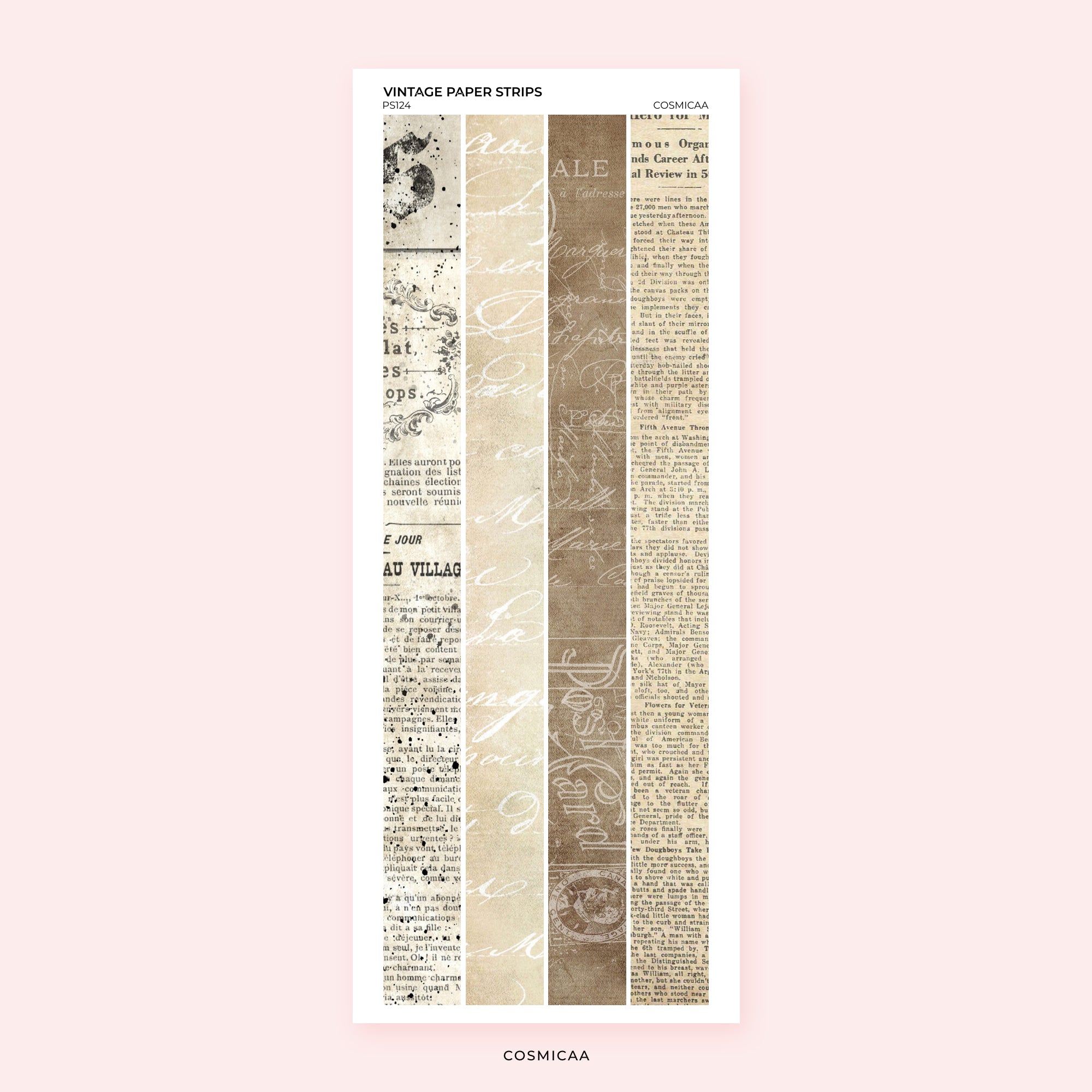 Vintage Paper Strips - Planner Stickers