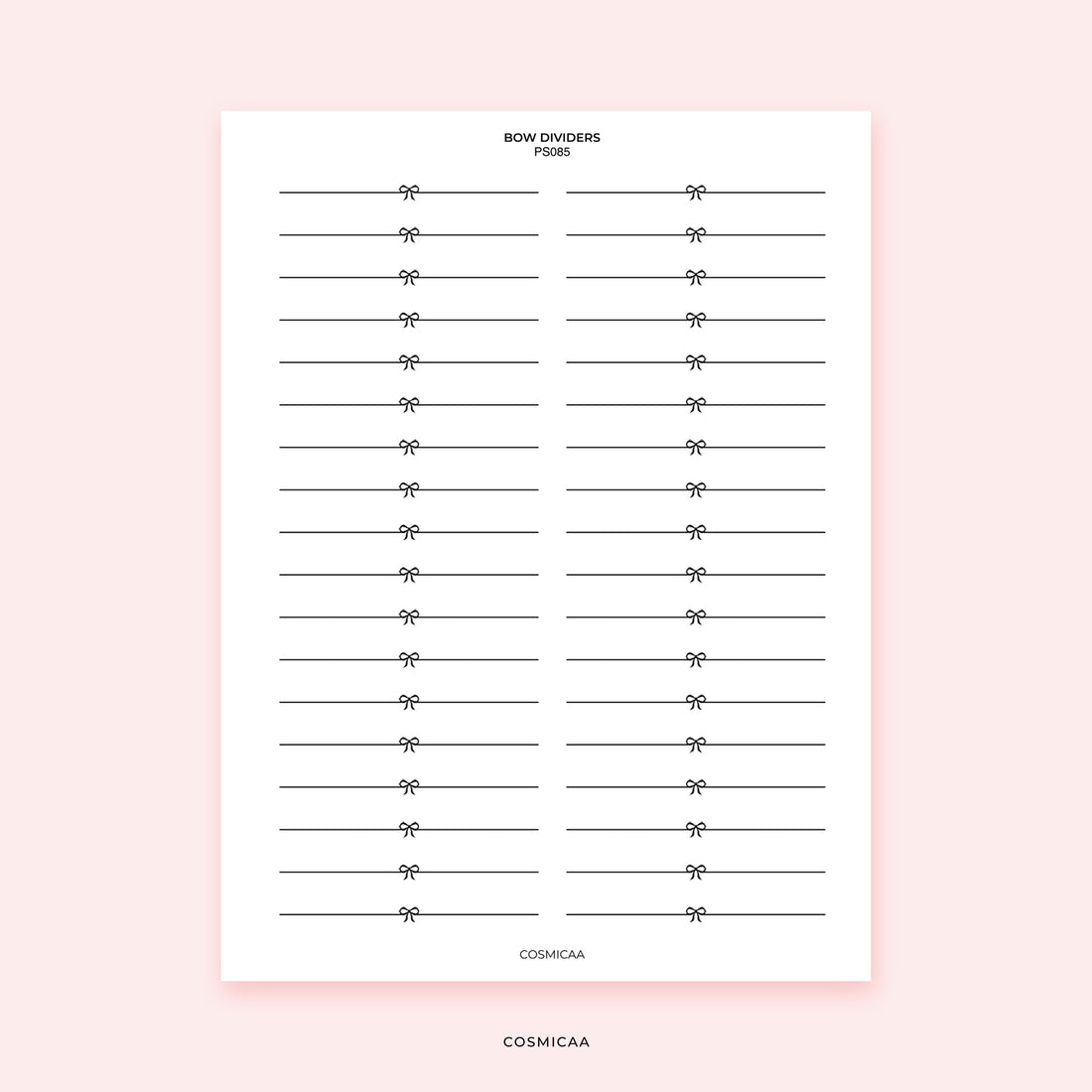 Foiled Bow Dividers - Stickers