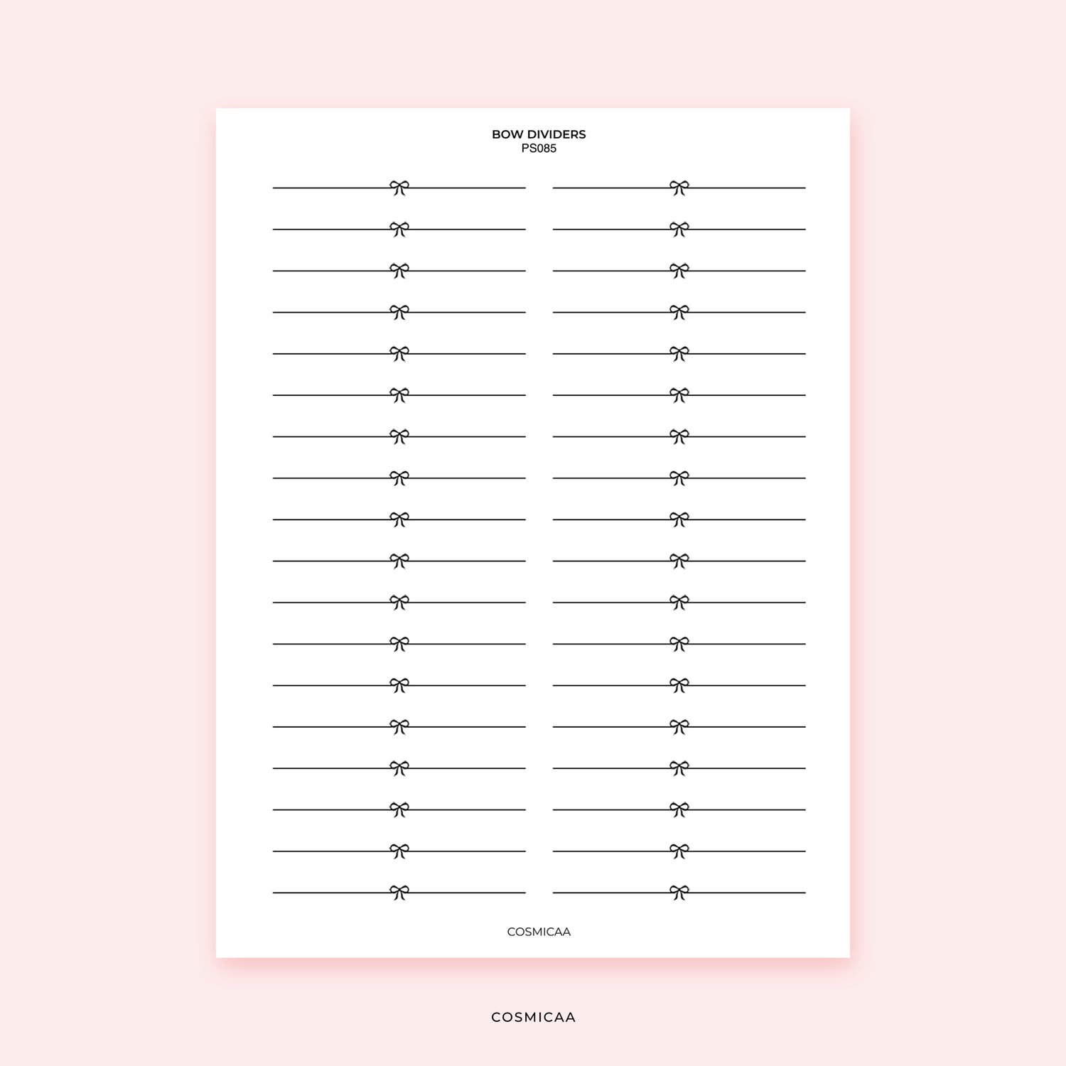 Foiled Bow Dividers - Stickers