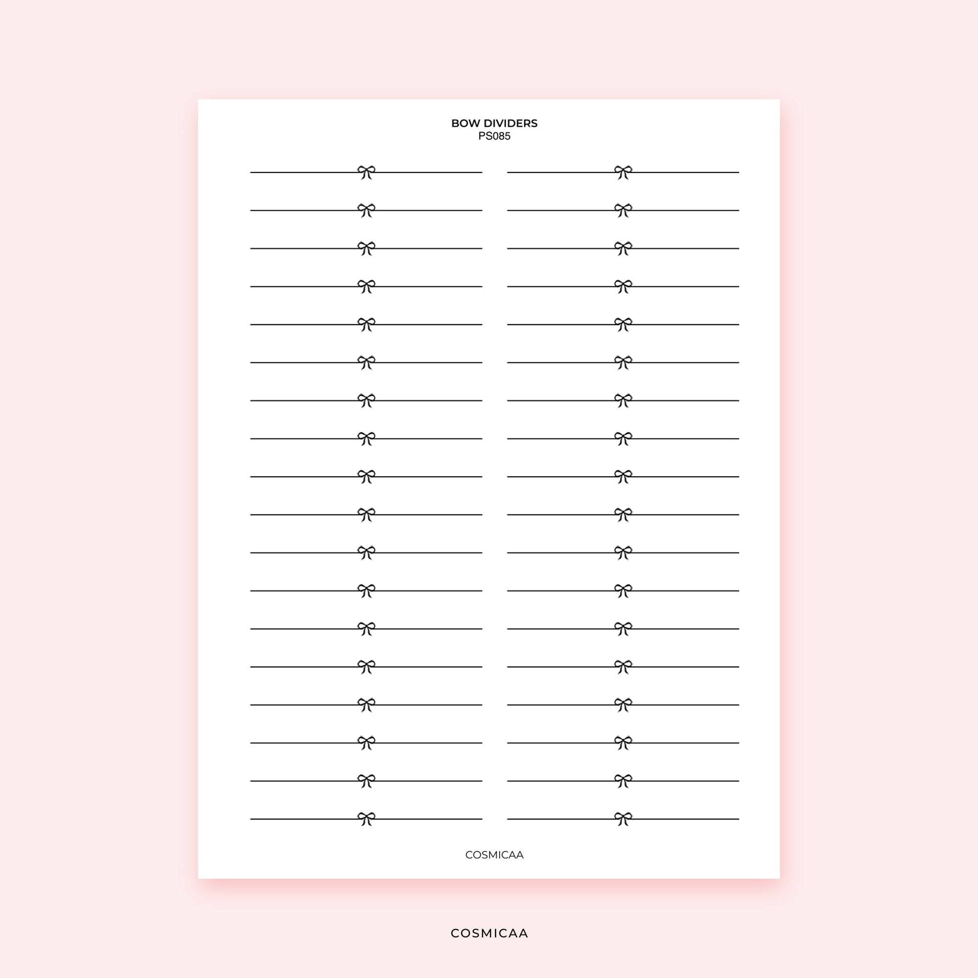 Foiled Bow Dividers - Stickers
