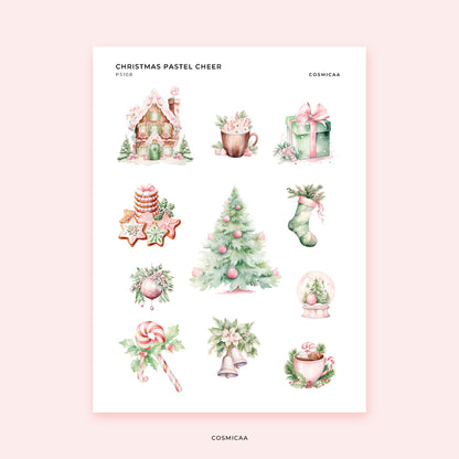 Christmas Pastel Cheer - Planner Stickers