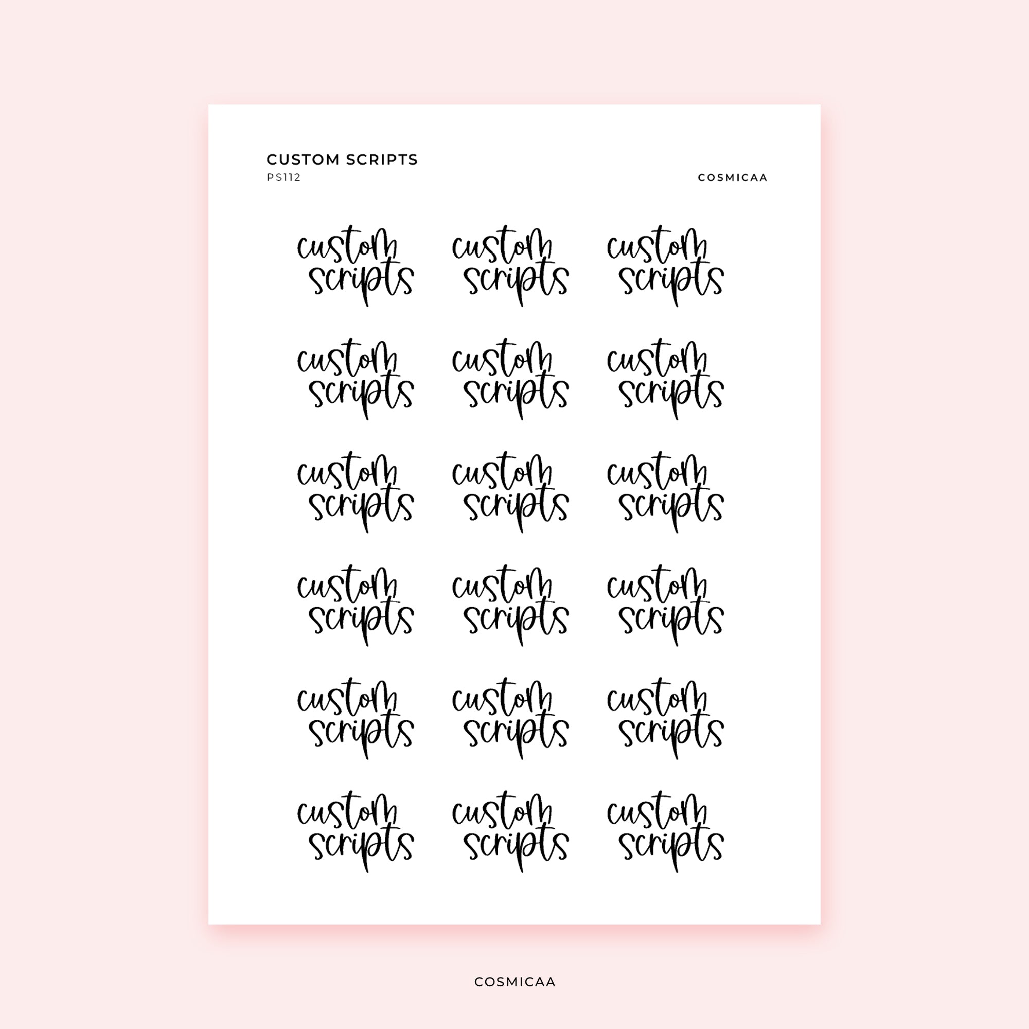 Custom scripts - Planner stickers