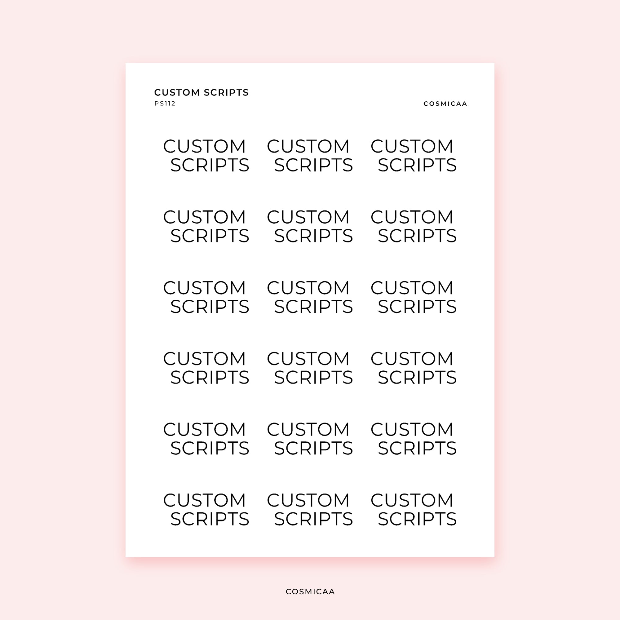 Custom scripts - Planner stickers