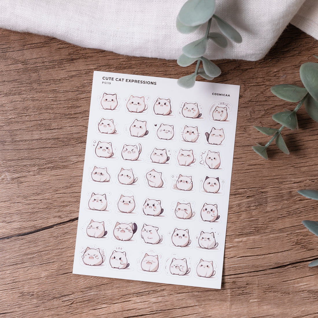 Cute Cat Expressions - Planner Stickers